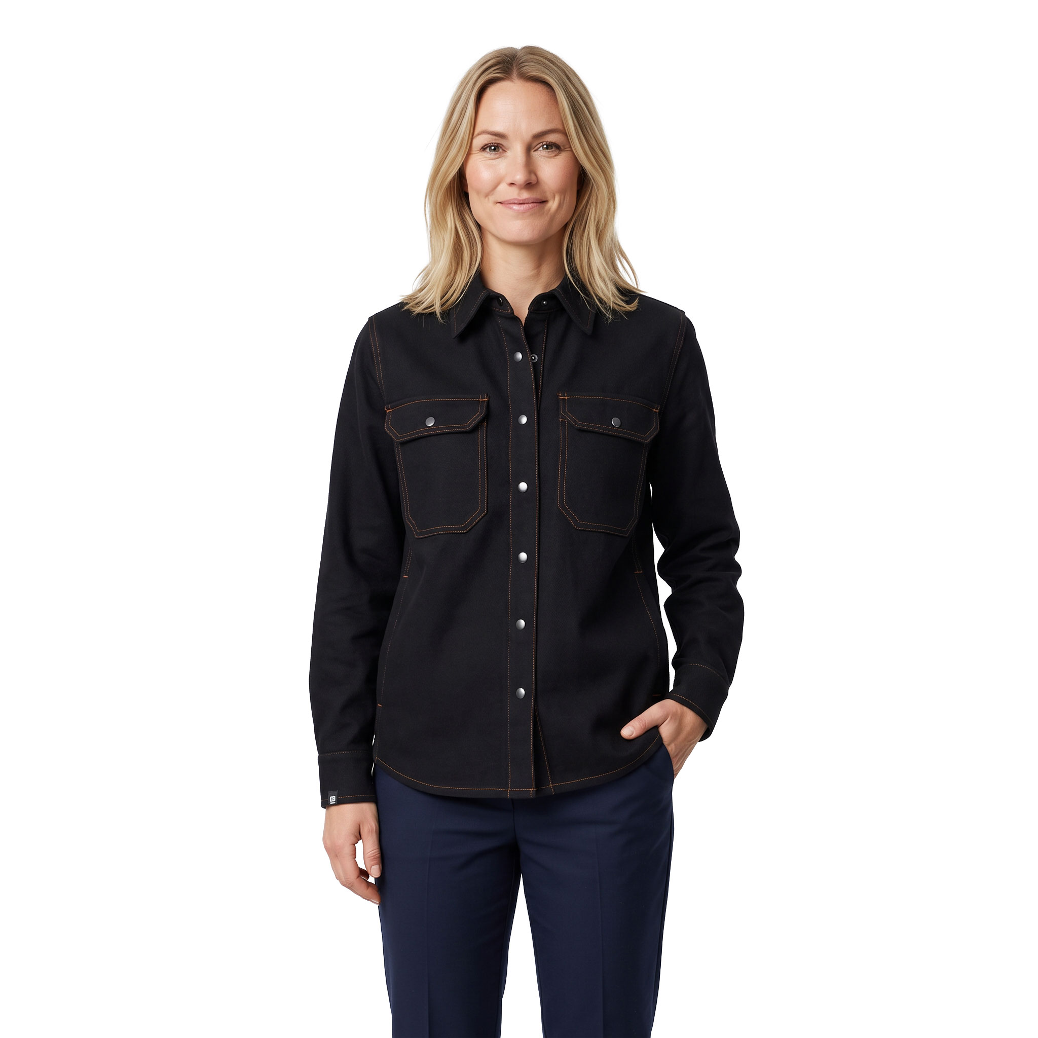 ID women's Modern fit flannel shirt, Black, large image number 2