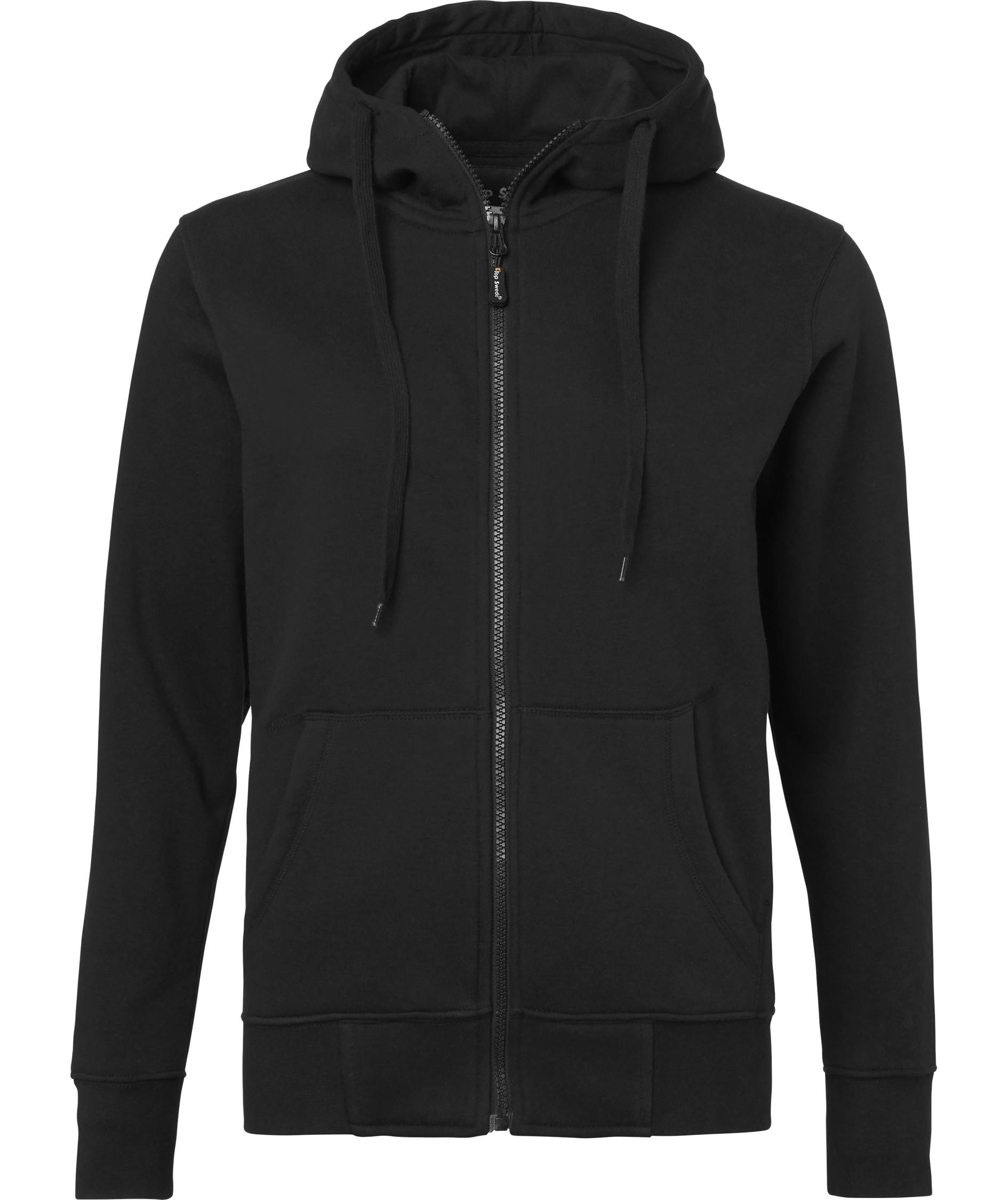 Top Swede dame hettegenser med glidel&aring;s 186, Svart