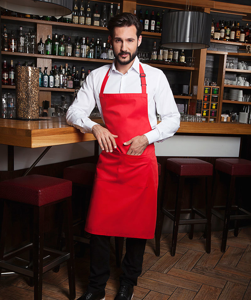 Karlowsky Basic br&ouml;stlappsf&ouml;rkl&auml;de med fickor, R&ouml;d