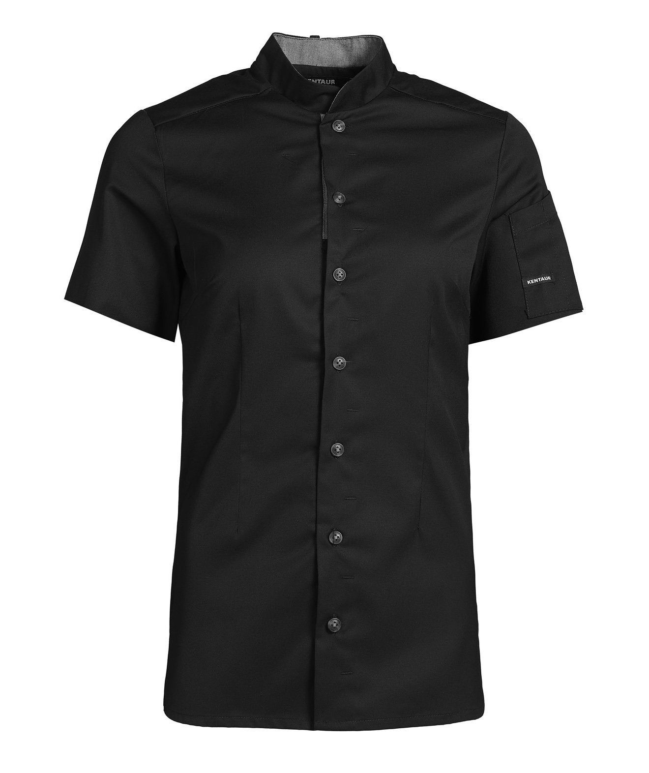 Kentaur modern fit kort&auml;rmad kock/serviceskjorta dam, Svart