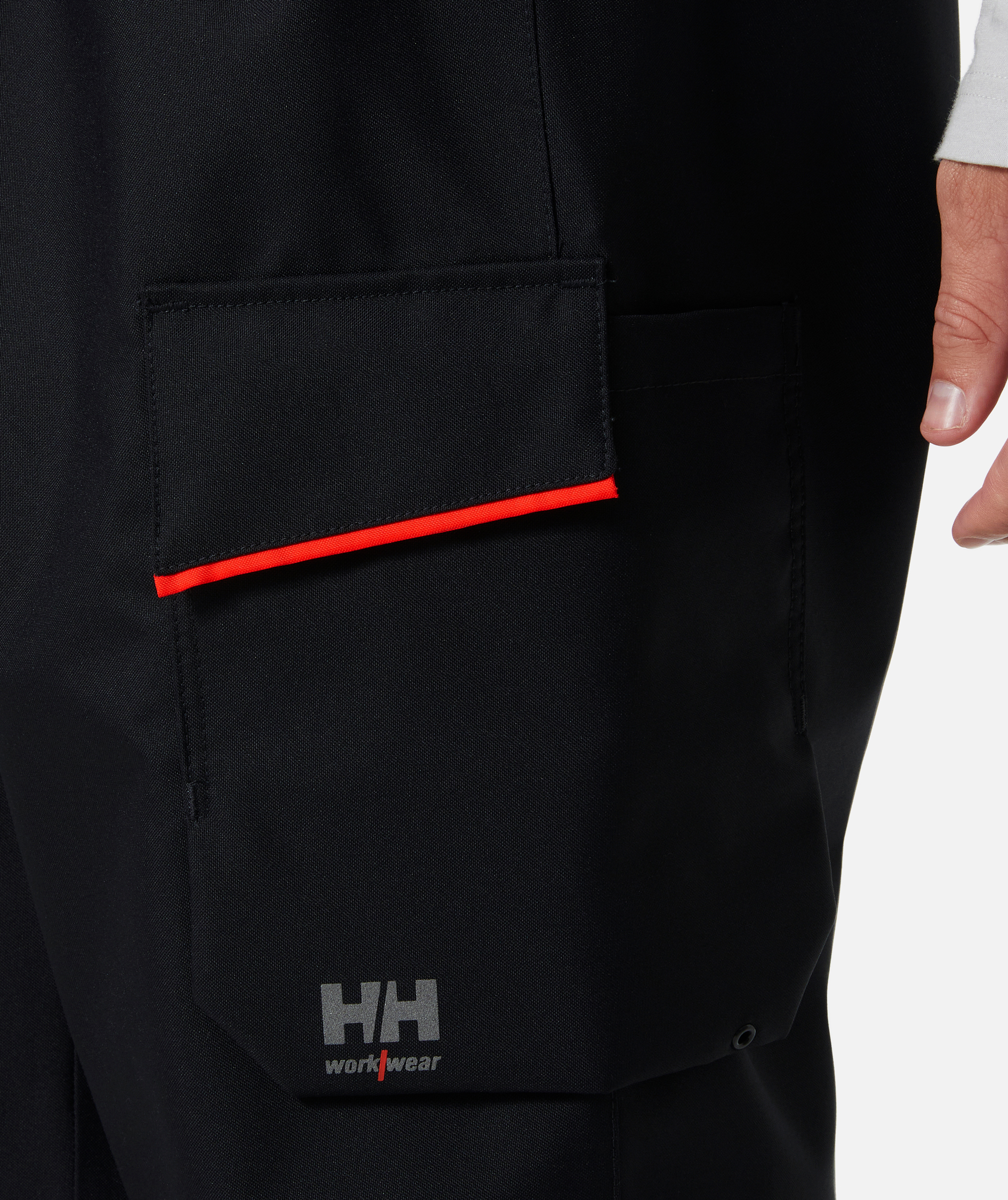 Helly Hansen UC-ME skalbukser, Hi-Vis R&oslash;d/Ebony, large image number 4