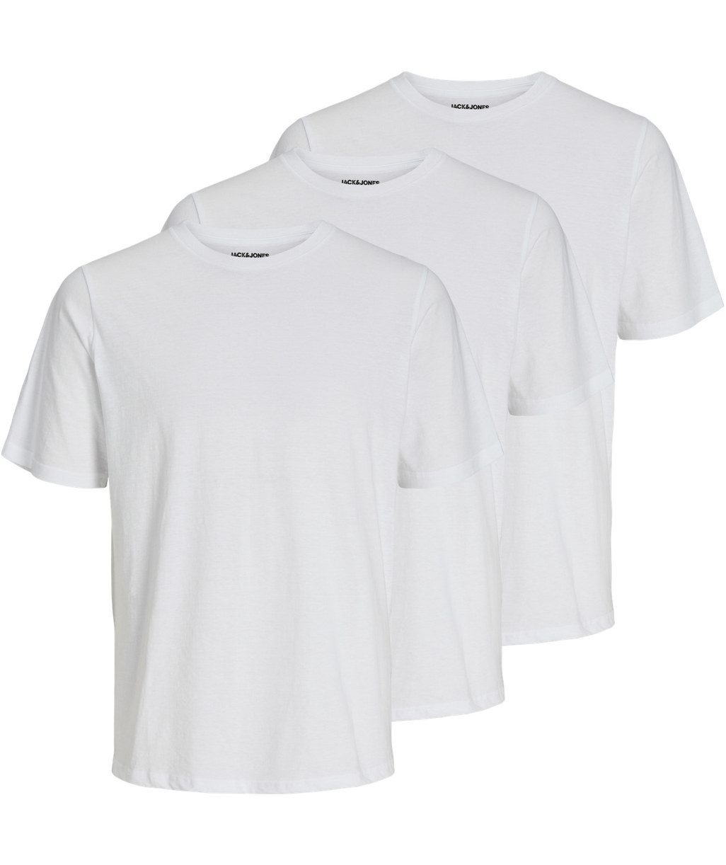 Jack & Jones JACUNDER 3-pack kort&auml;rmad undertr&ouml;ja, White, White, swatch