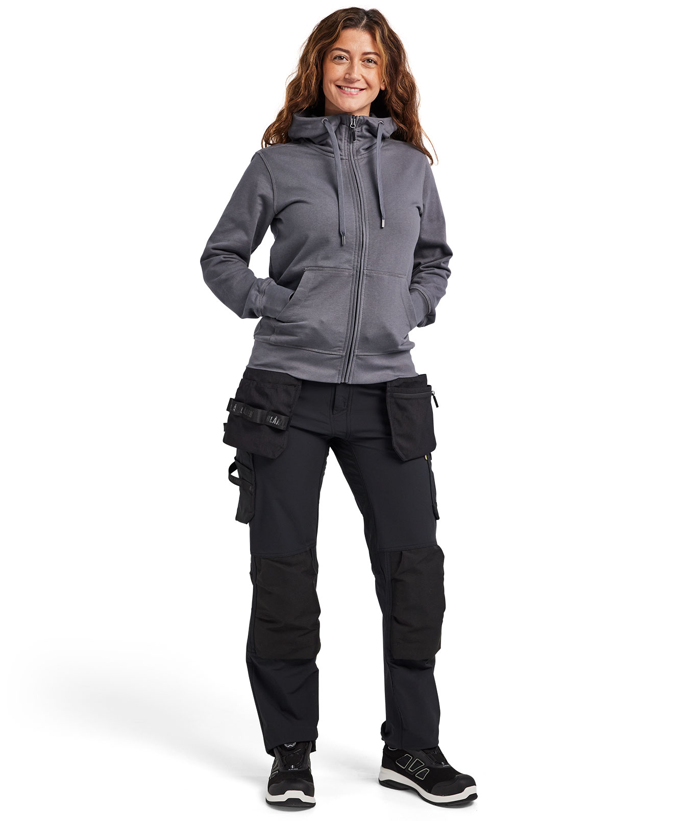 Bl&aring;kl&auml;der hoodie dam, Mellangr&aring;