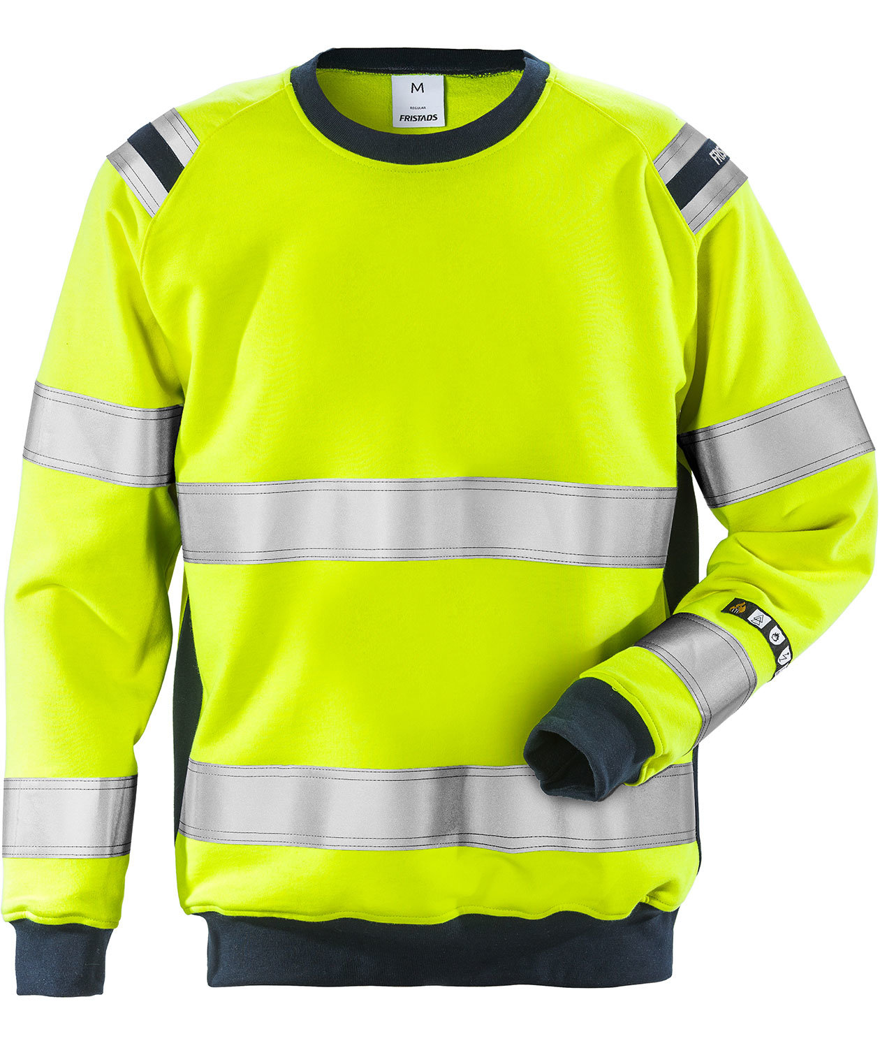 Fristads Flamestat sweatshirt 7076, Varsel yellow/marinbl&aring;