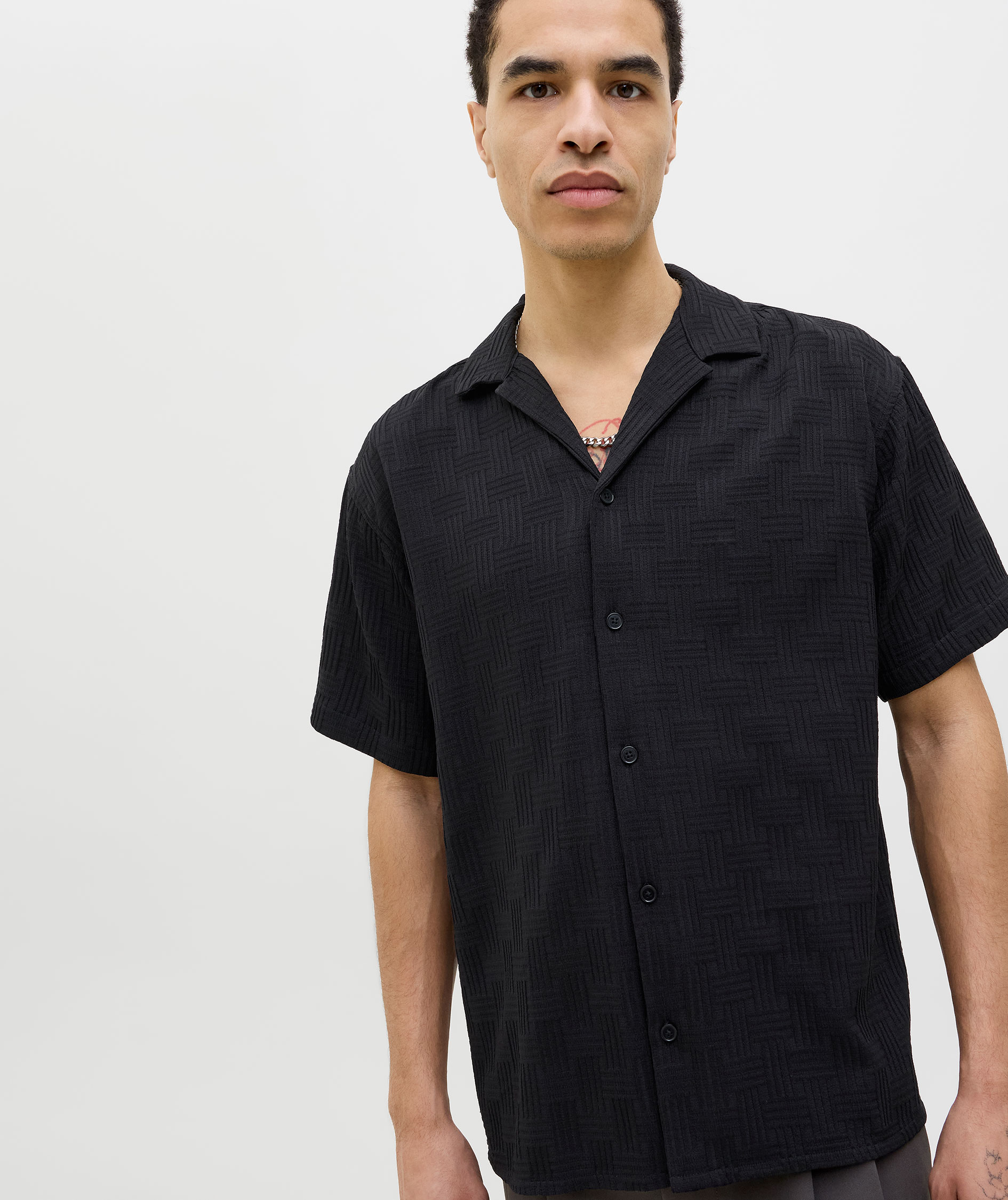 Jack & Jones JJEMATTEO RESORT kurz&auml;rmlige Hemd, Black, large image number 5