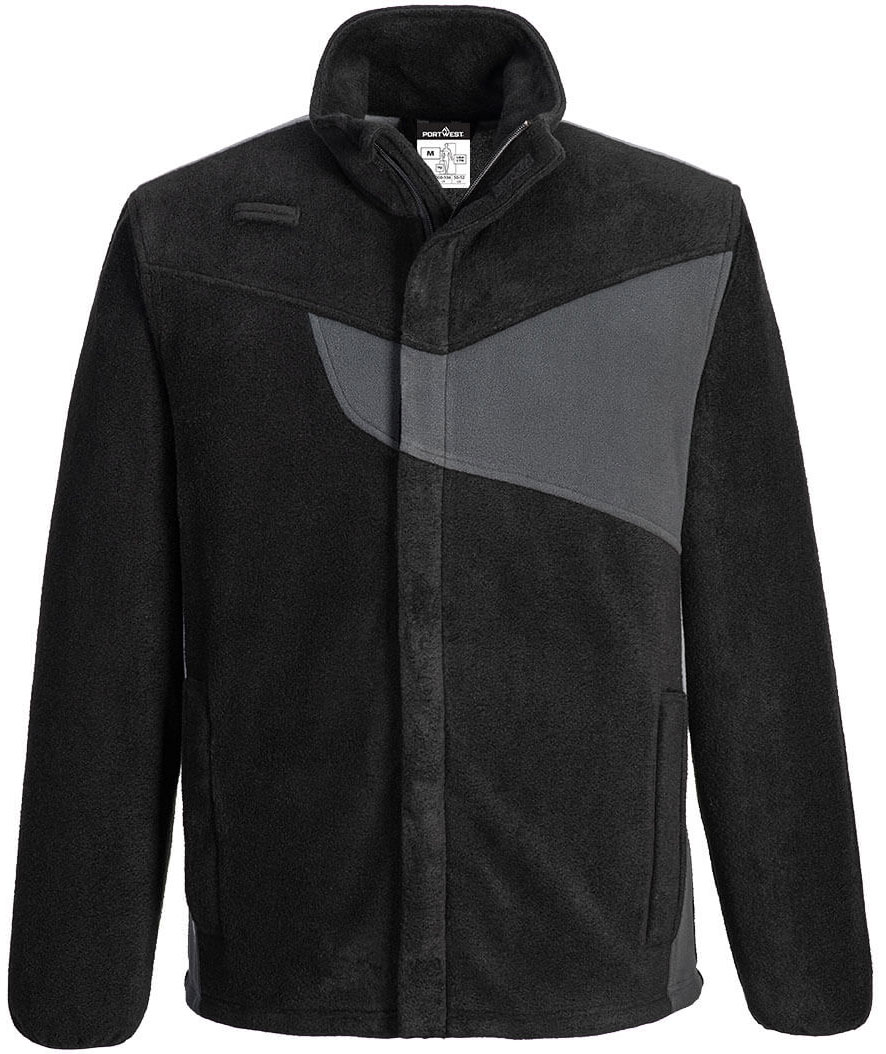 Portwest PW2 fleecejakke, Sort/ZoomGr&aring;, large image number 0