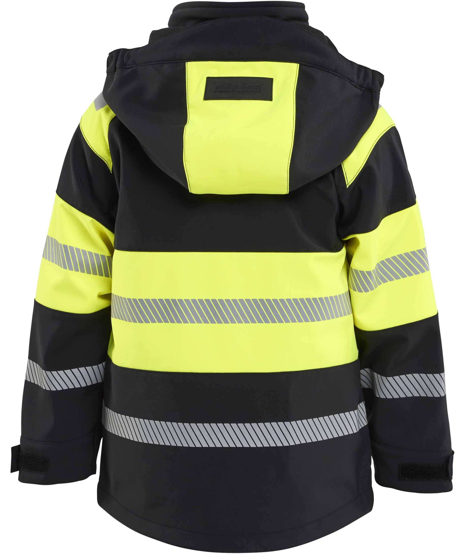 Bl&aring;kl&auml;der softshell jacket for kids full stretch, Black/Hi-Vis Yellow, large image number 2