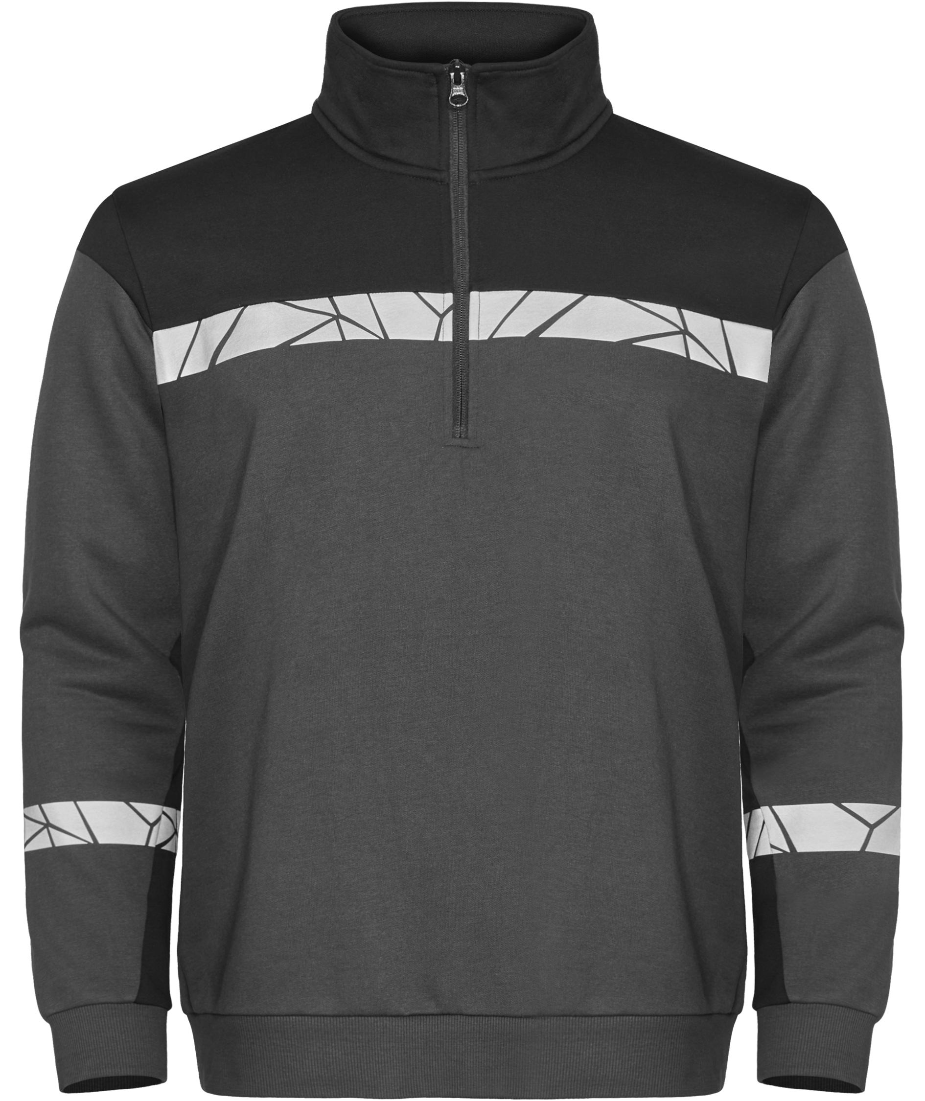 ProJob half zip sweatshirt 7102, Grey/Black