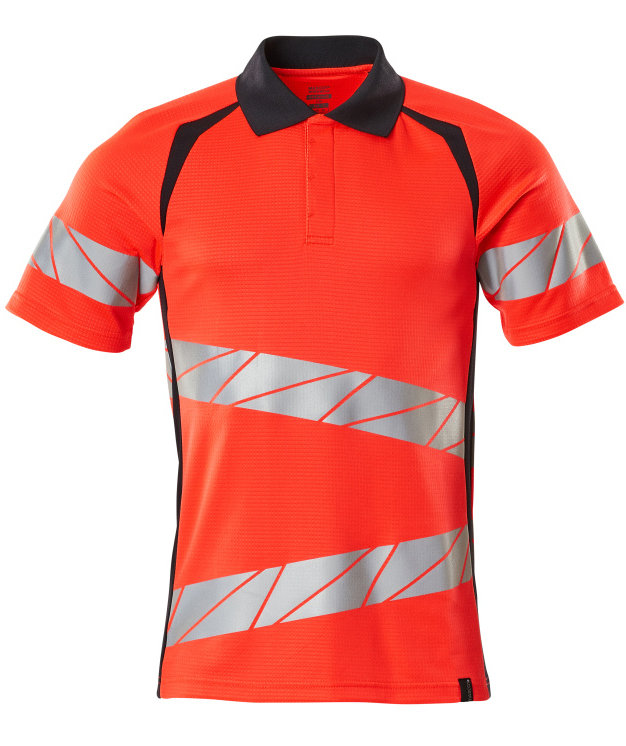 Mascot Accelerate Safe polo T-skjorte, Hi-Vis R&oslash;d/M&oslash;rk Marine, Hi-Vis R&oslash;d/M&oslash;rk Marine, swatch