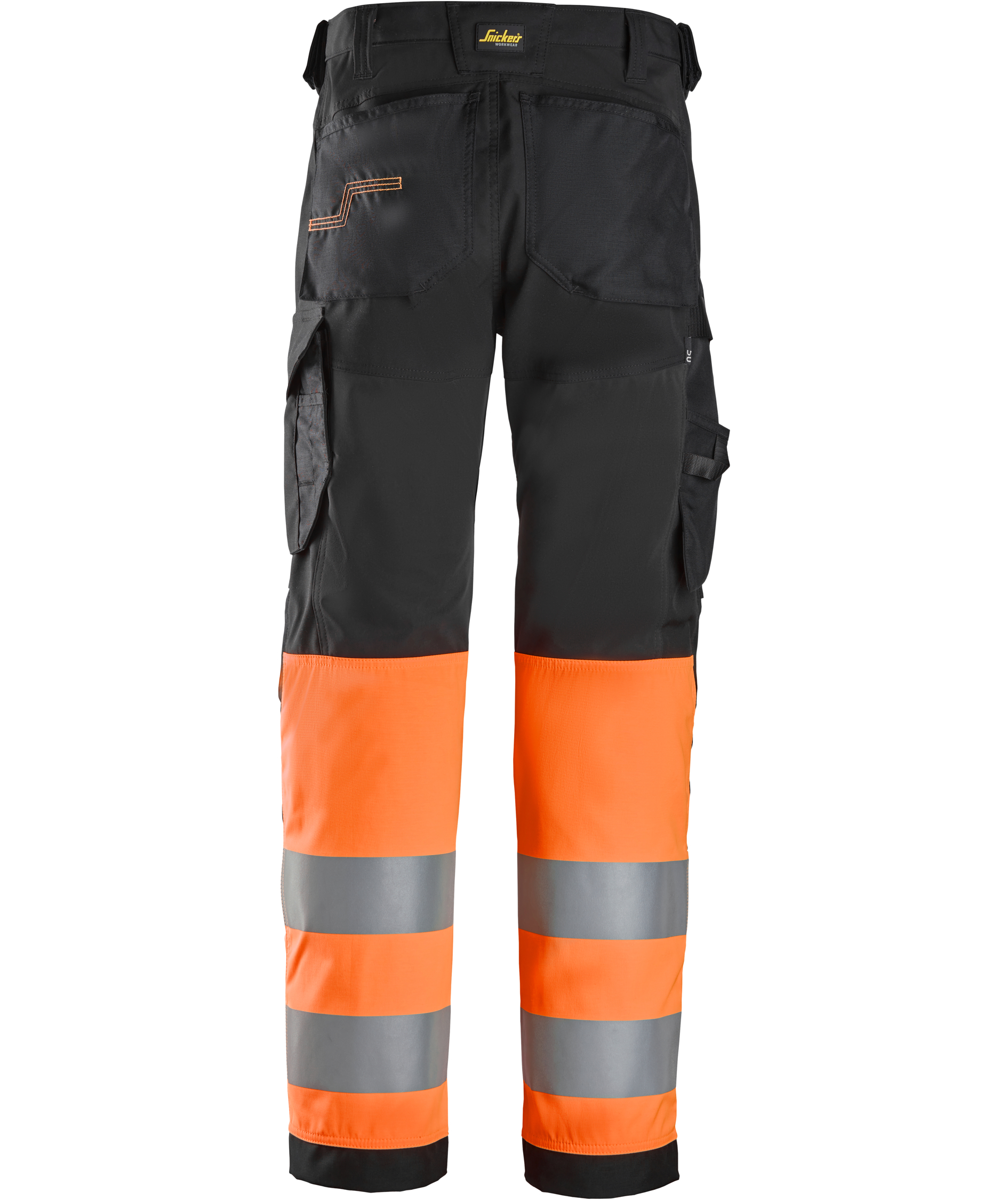 Snickers arbejdsbukser 6339, Hi-Vis Sort/Orange, large image number 1