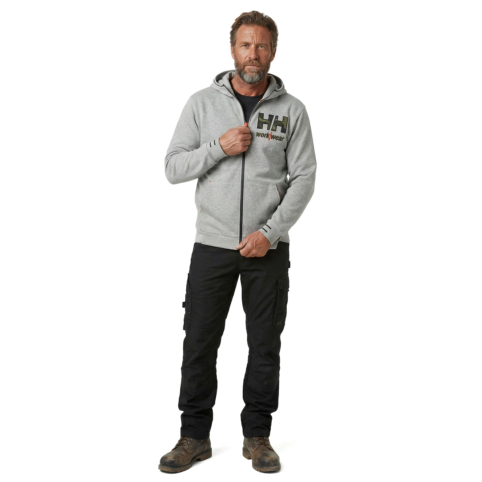 Helly Hansen Kensington hoodie med dragkedja, Gr&aring;melerad/Camouflage, large image number 3