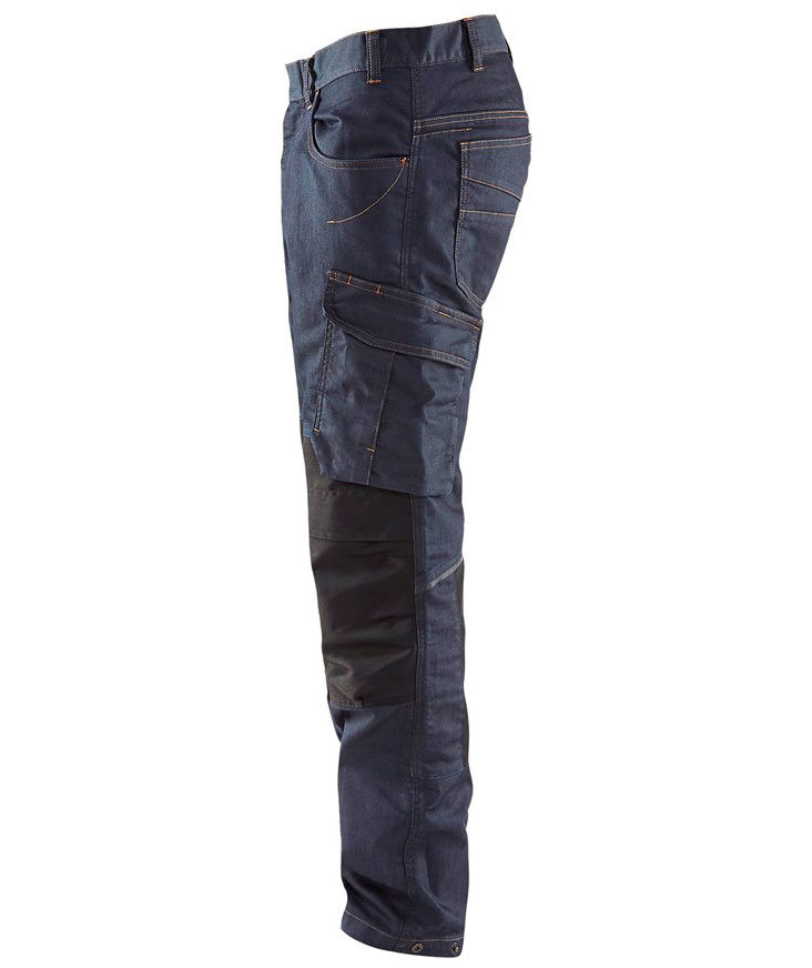 Bl&aring;kl&auml;der Unite Denim arbejdsbukser, Marine/Sort, large image number 3