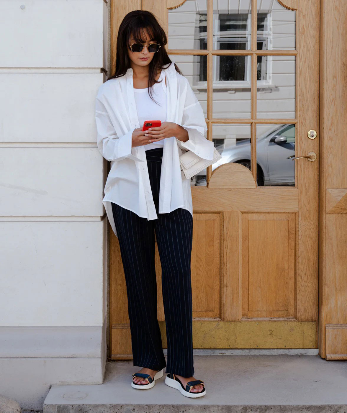 Woden Line women's sandals, Dark navy