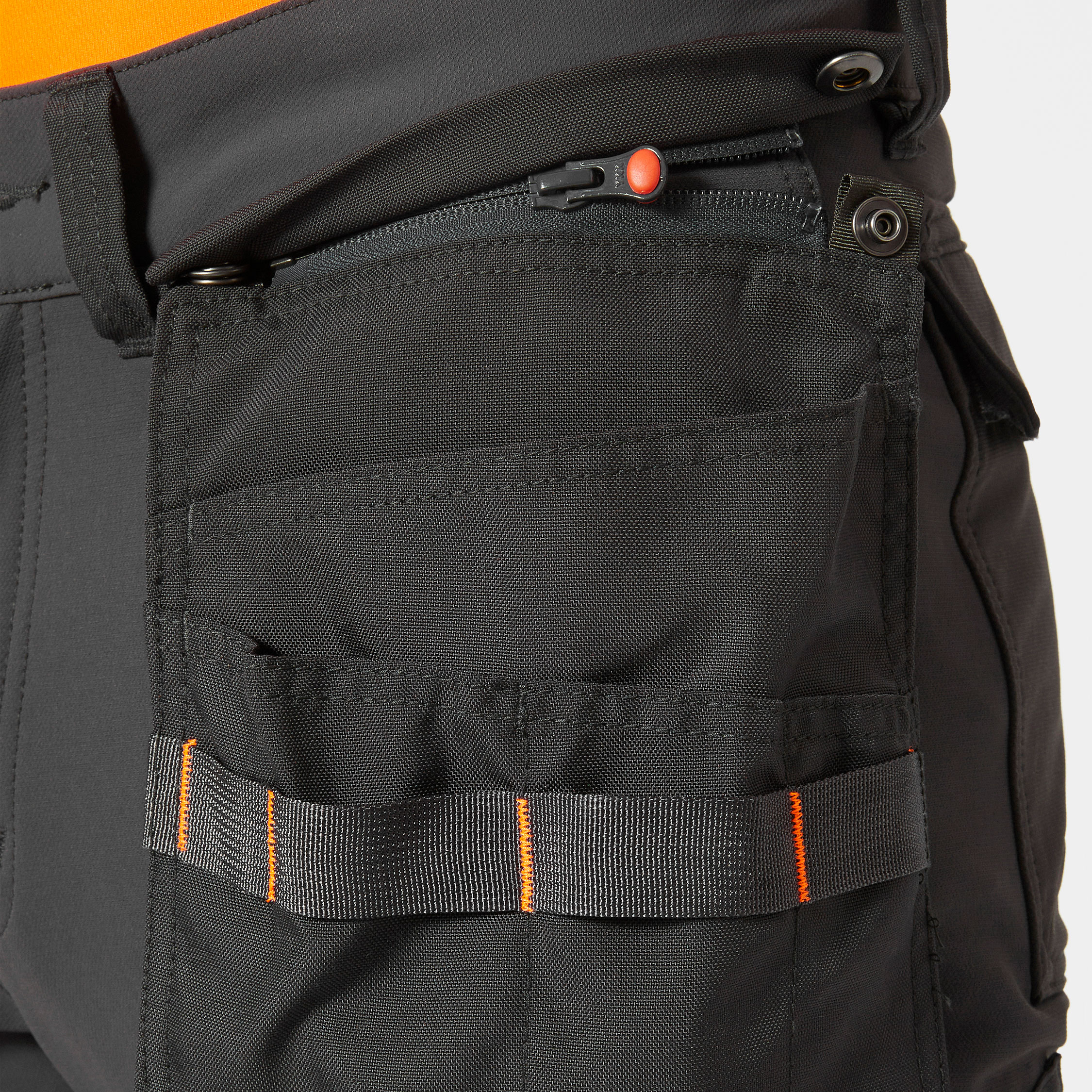 Helly Hansen ICU h&aring;ndverksbukse full stretch, Hi-vis Oransje/Ebony, large image number 6