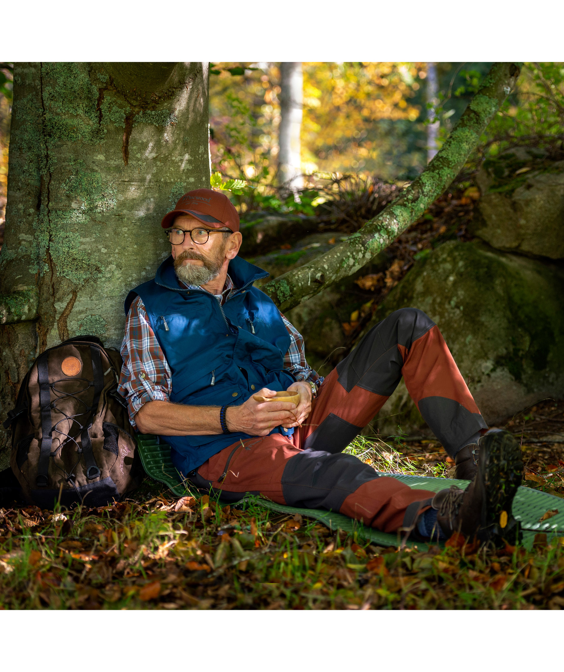 Pinewood Caribou TC bukser, Terracotta/Gr&aring;