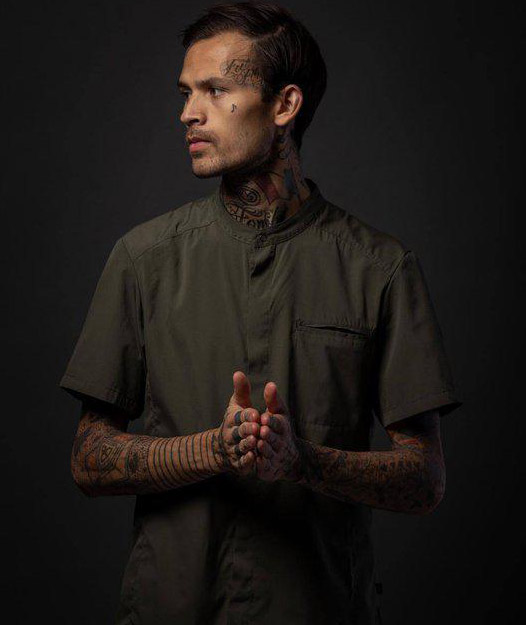 Segers 1006 regular fit kort&auml;rmad kockskjorta, Olivgr&ouml;n