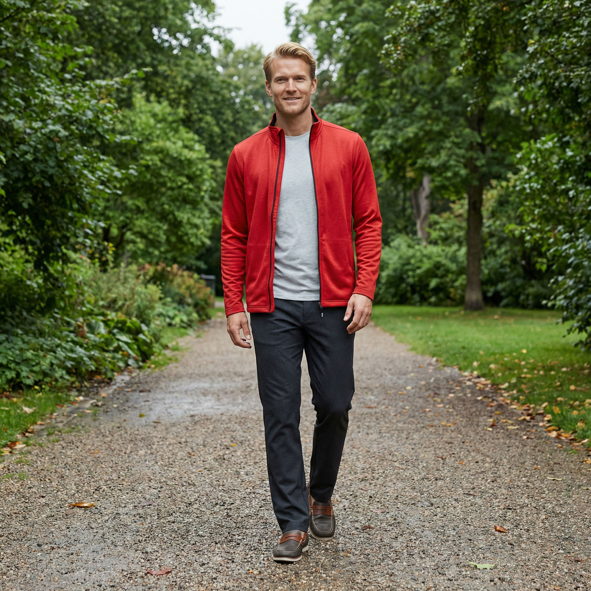Cutter & Buck Twin Flakes Cardigan, Rot Melange