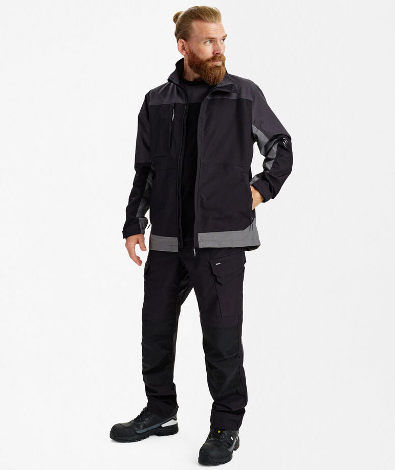 Engel Entire arbetsjacka, Black/Anthracite Grey, large image number 2