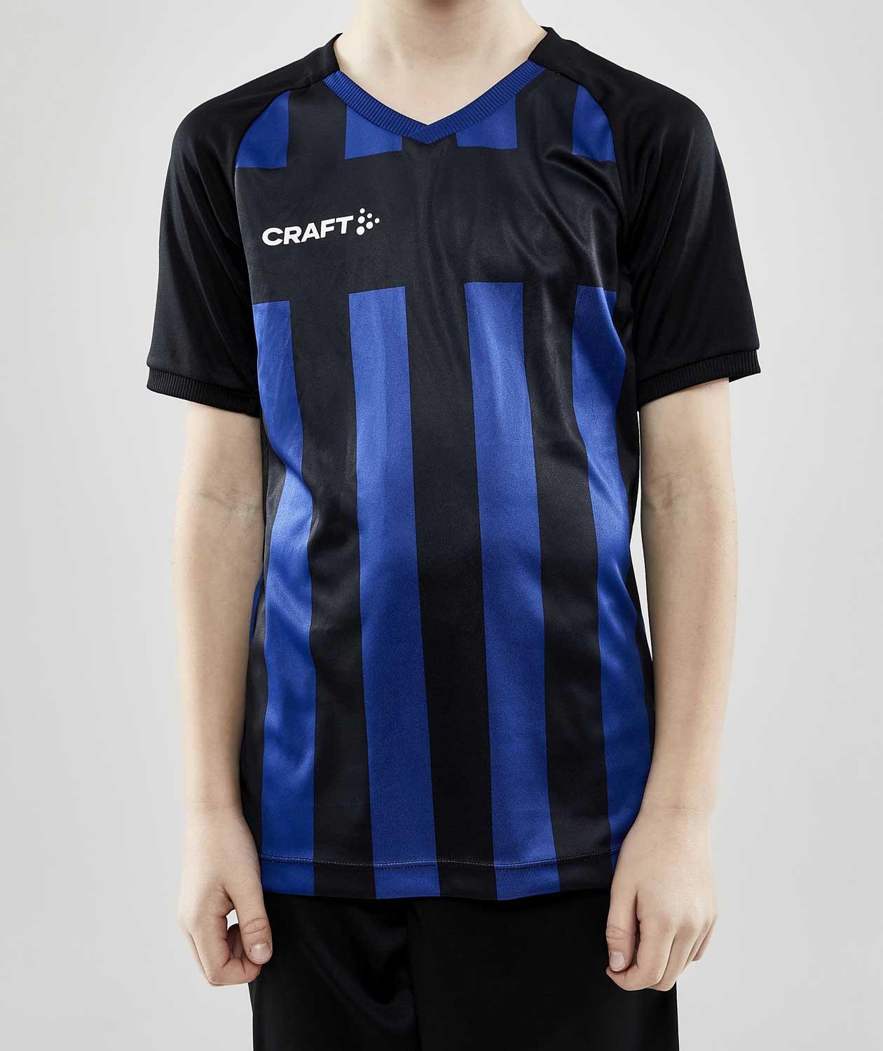 Craft Progress 2.0 Stripe Jersey T-Shirt f&uuml;r Kinder, Schwarz/Club Cobolt, large image number 1