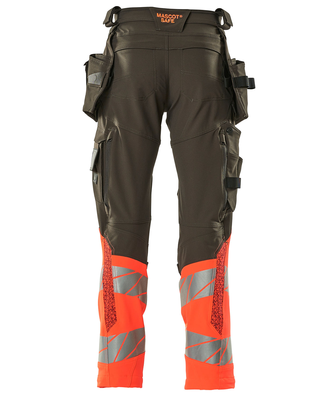 Mascot Accelerate Safe h&aring;ndverksbukse Full stretch, M&oslash;rk antrasitt/Hi-vis r&oslash;d, large image number 1