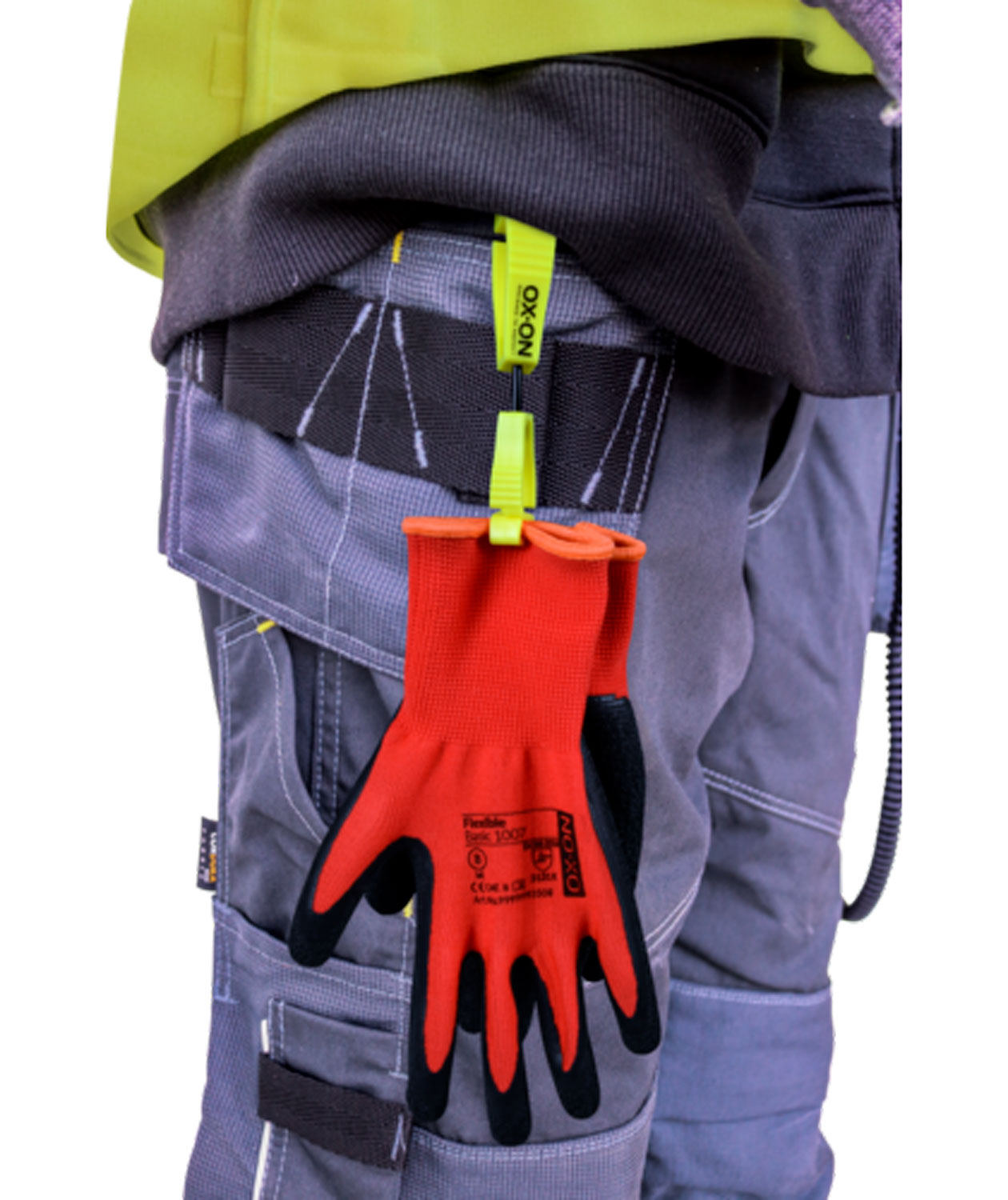 OX-ON Glove clip handskh&aring;llare, Gul