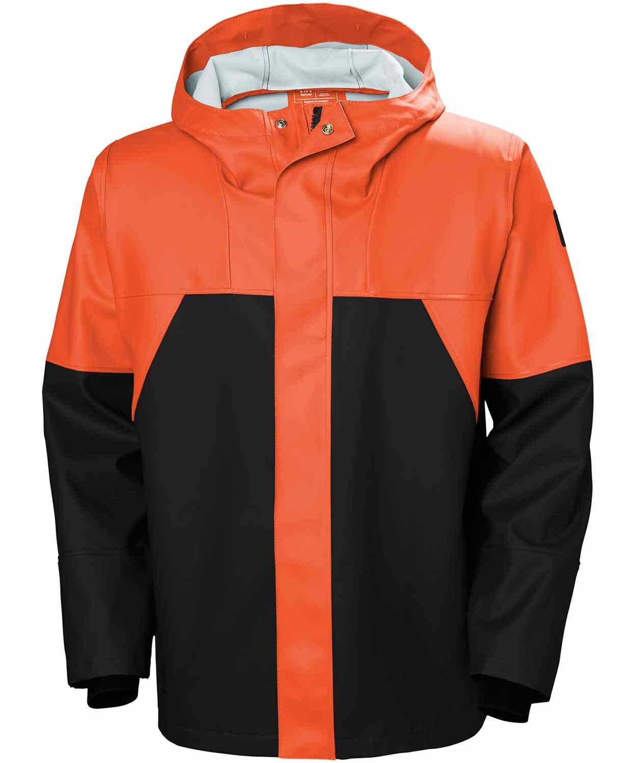Helly Hansen Storm regnjakke, M&oslash;rk oransje/svart