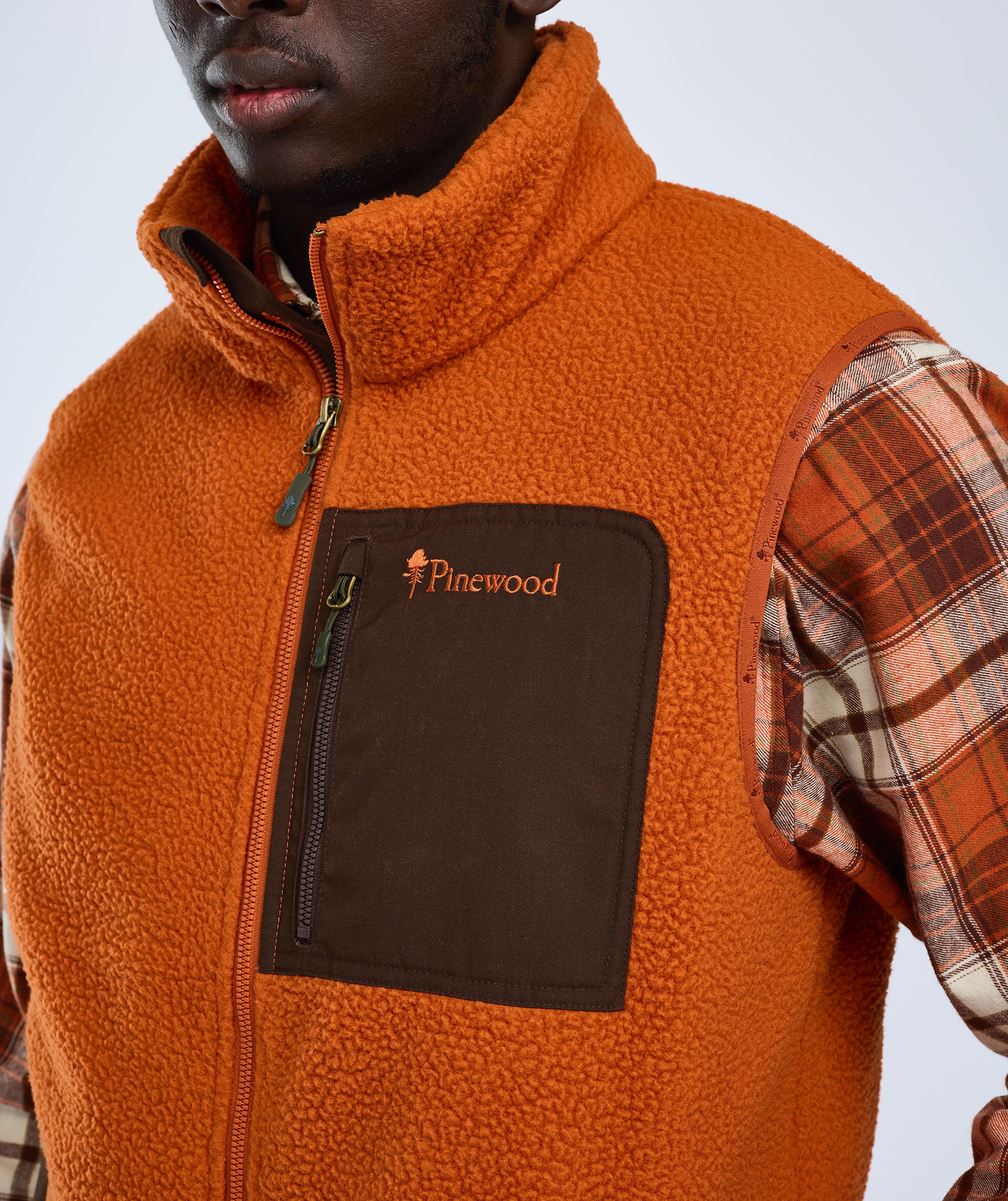 Pinewood&nbsp;Pile fiberpelsvest, Orange Clay/Dark Brown, large image number 4