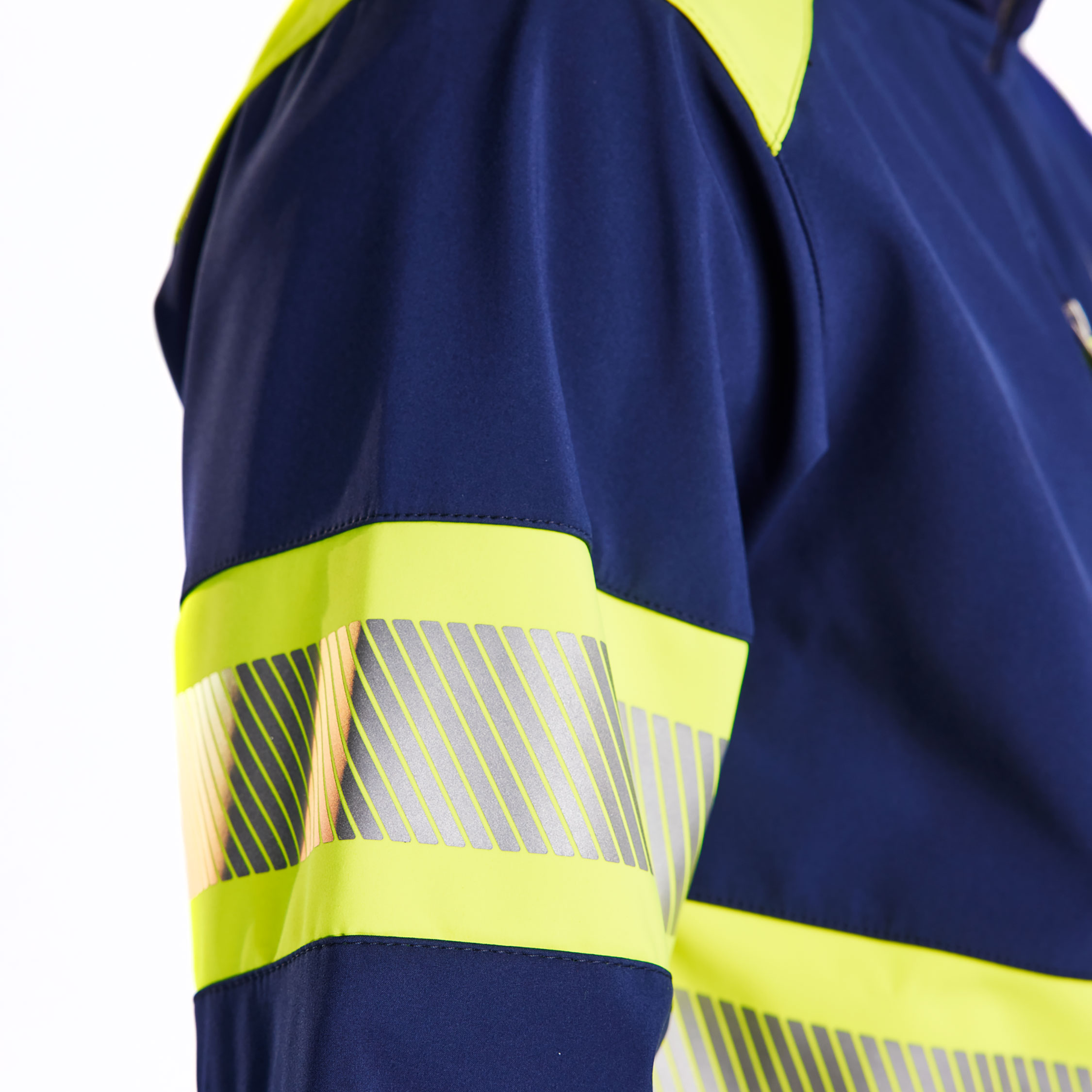 Bl&aring;kl&auml;der softshelljakke, Marine/Hi-Vis gul, large image number 5