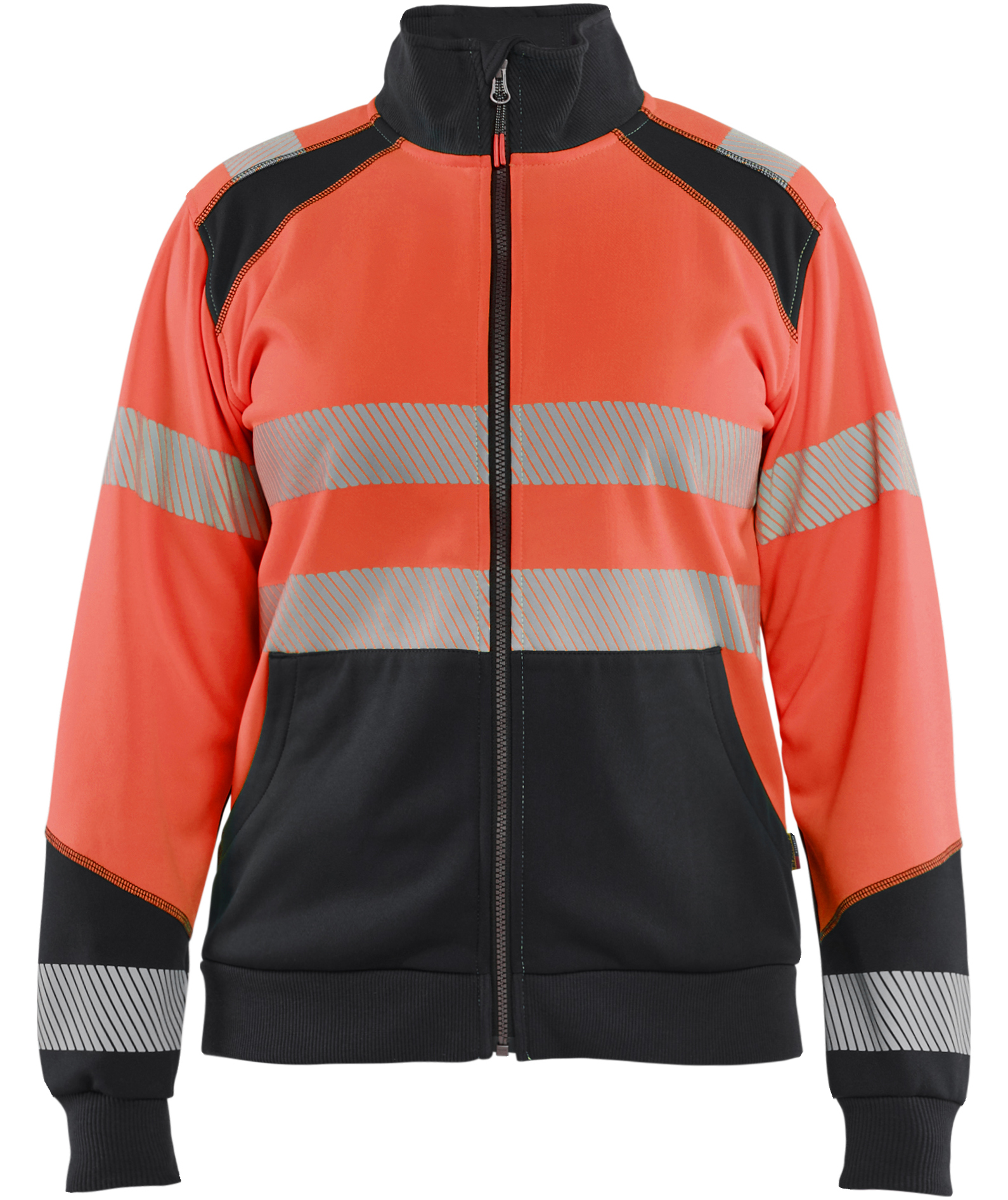 Bl&aring;kl&auml;der cardigan dam, Varsel r&ouml;d/svart