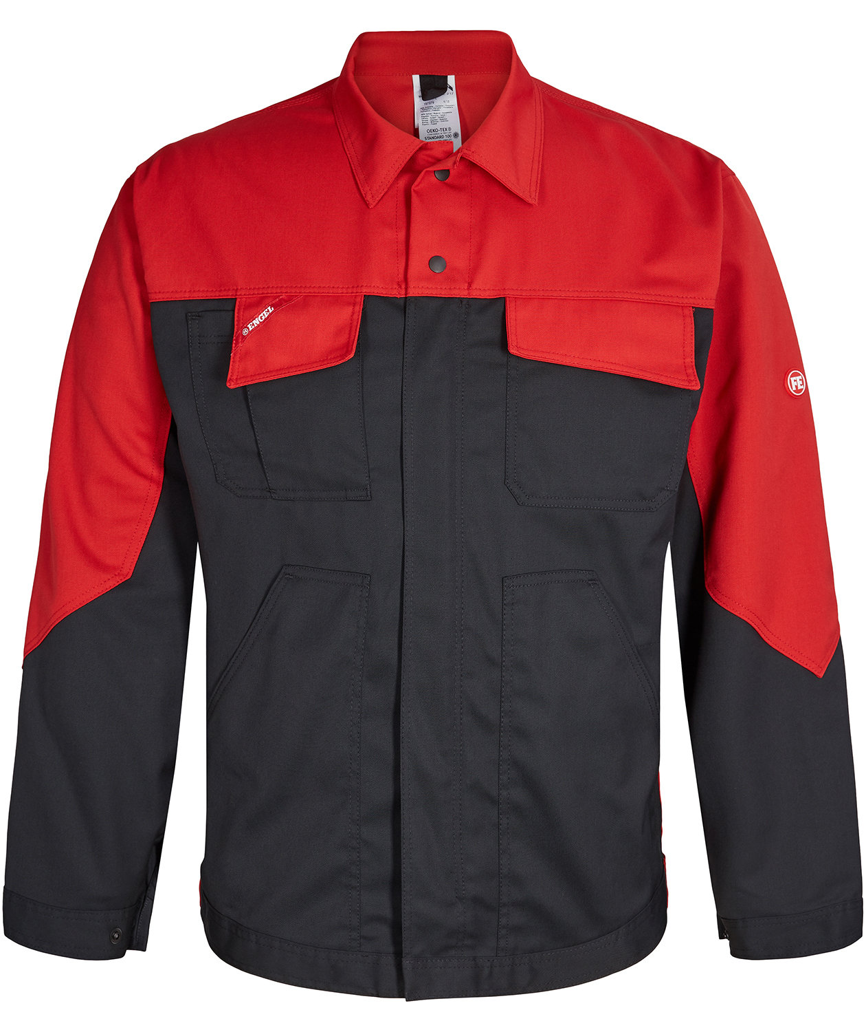 Engel Enterprise Arbeitsjacke, Schwarz/Rot