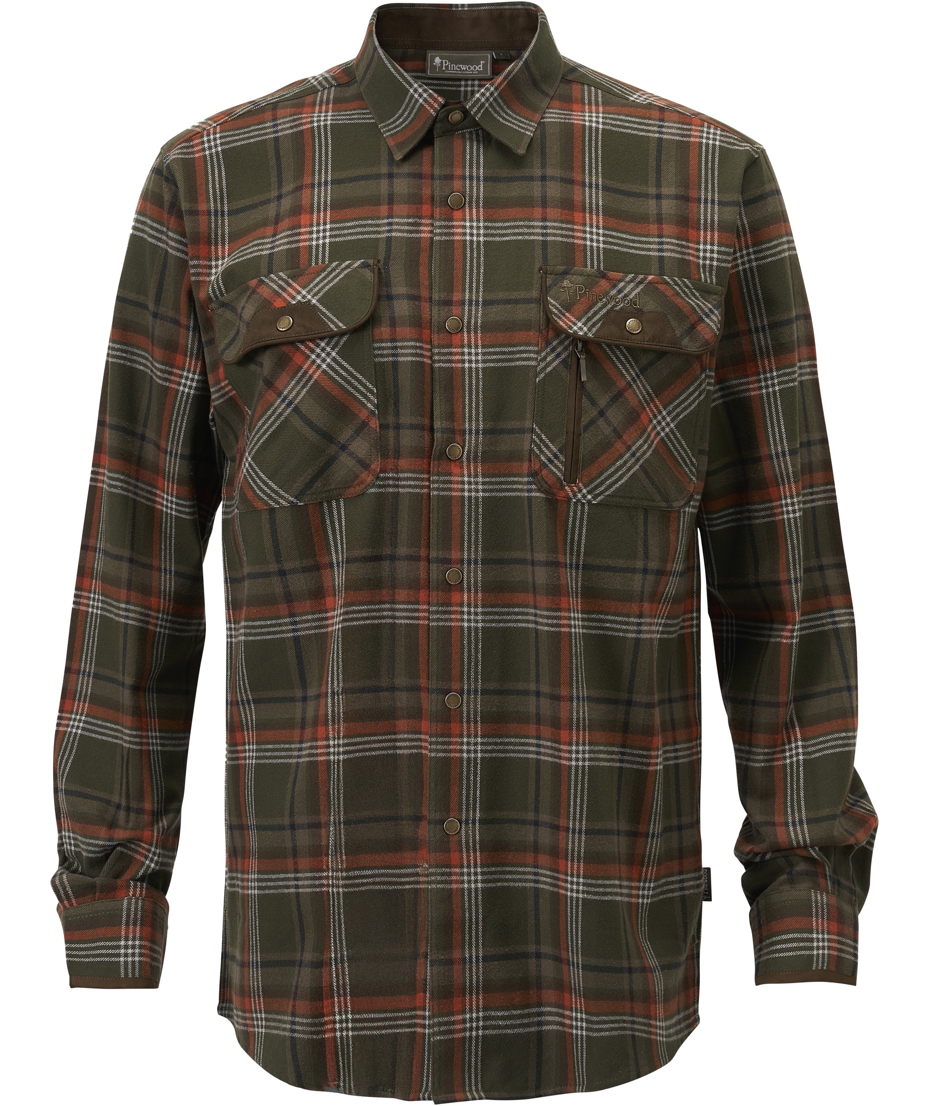 Pinewood Prestwick Exclusive skovmandsskjorte, Green/Burned Orange