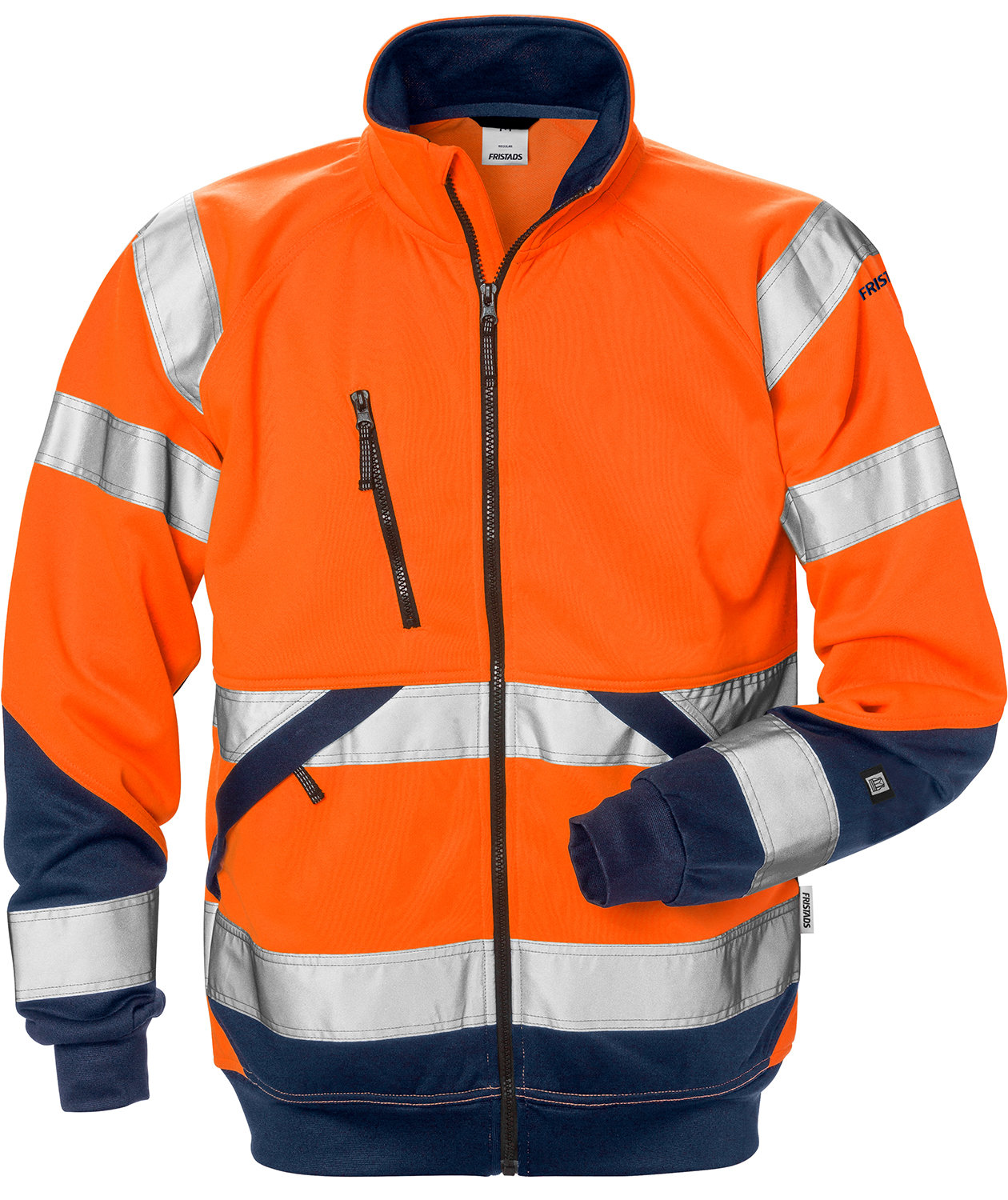 Fristads Cardigan, Hi-vis Orange/Marine, Hi-vis Orange/Marine, swatch