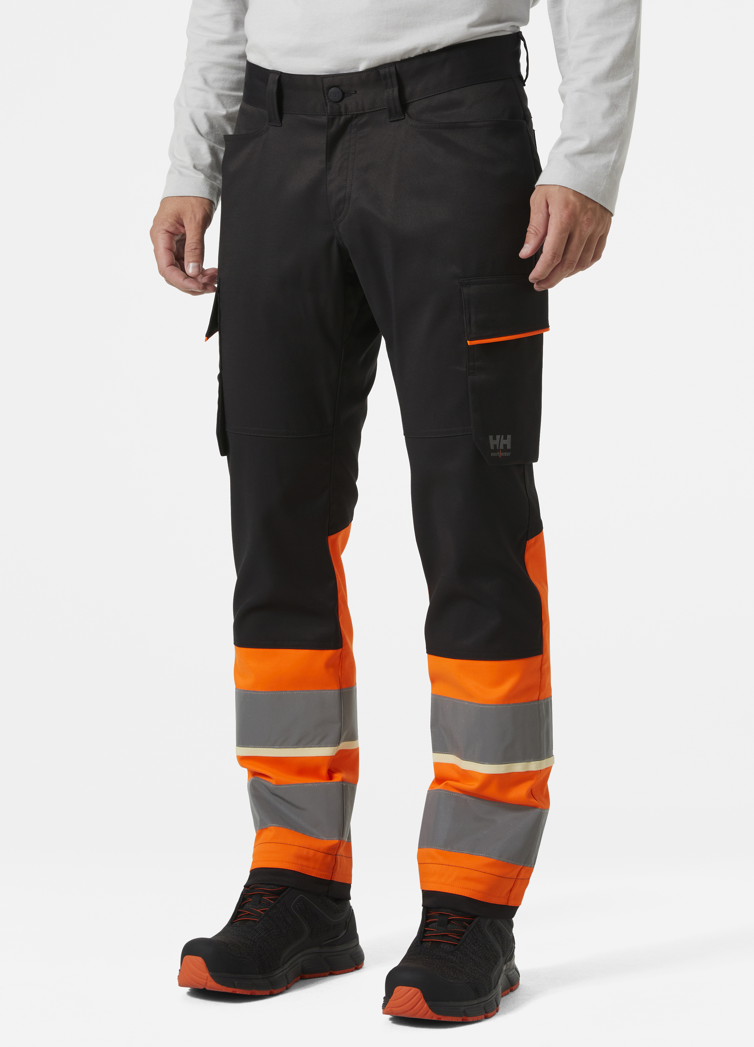 Helly Hansen UC-ME cargobukse, Hi-vis Oransje/Ebony