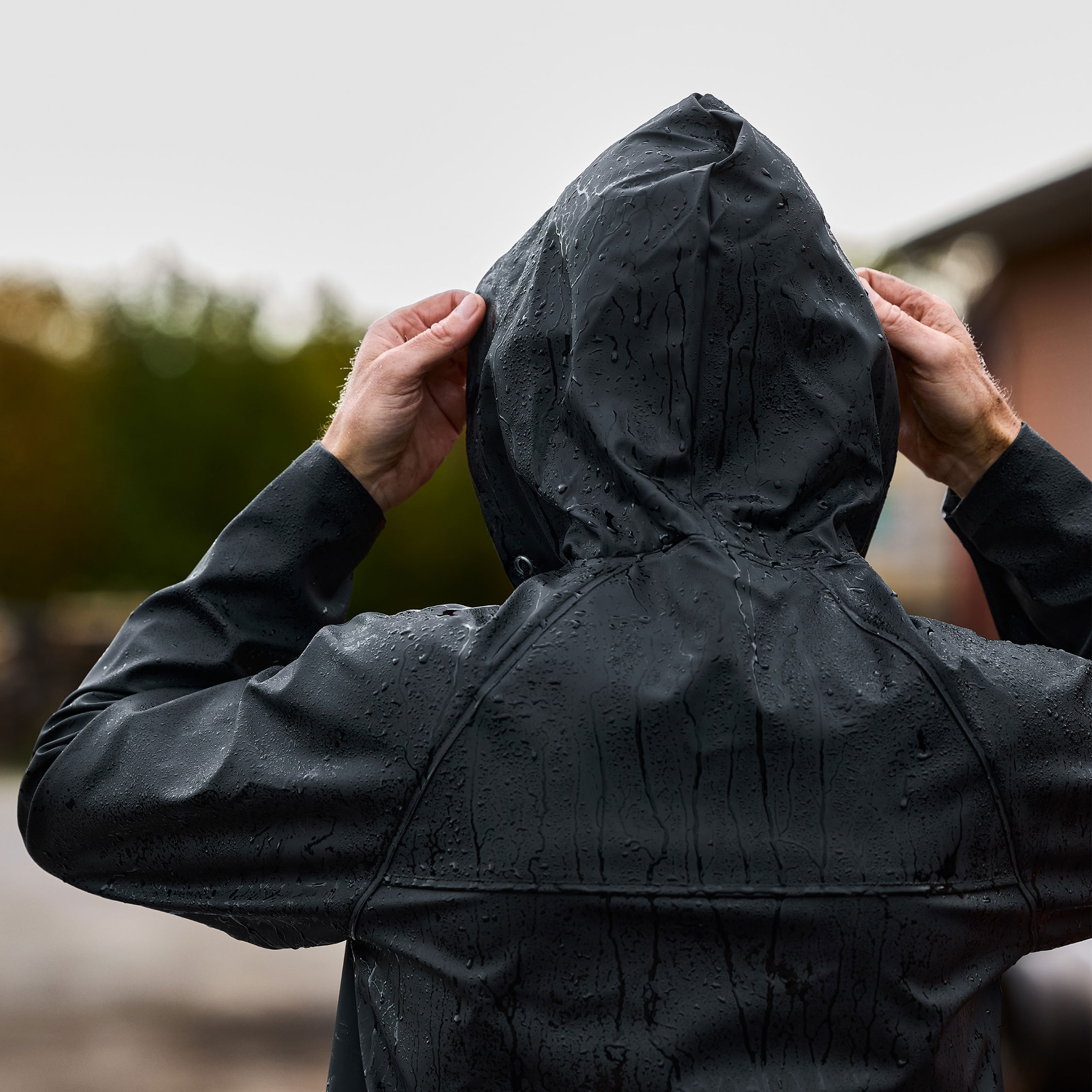 ELKA Elements Outdoor PU/PVC regnjakke, Sort, large image number 3