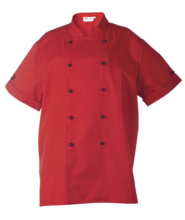 Toni Lee Boss kort&auml;rmad kockjacka, R&ouml;d