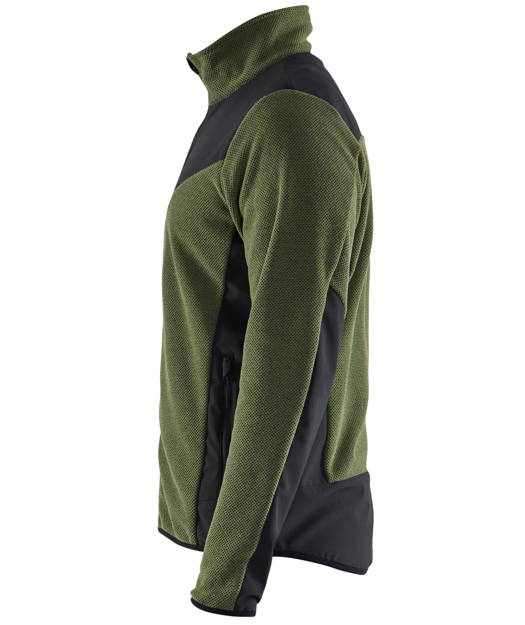 Bl&aring;kl&auml;der stickadjacka med softshell, H&ouml;stgr&ouml;nt/Svart, large image number 3