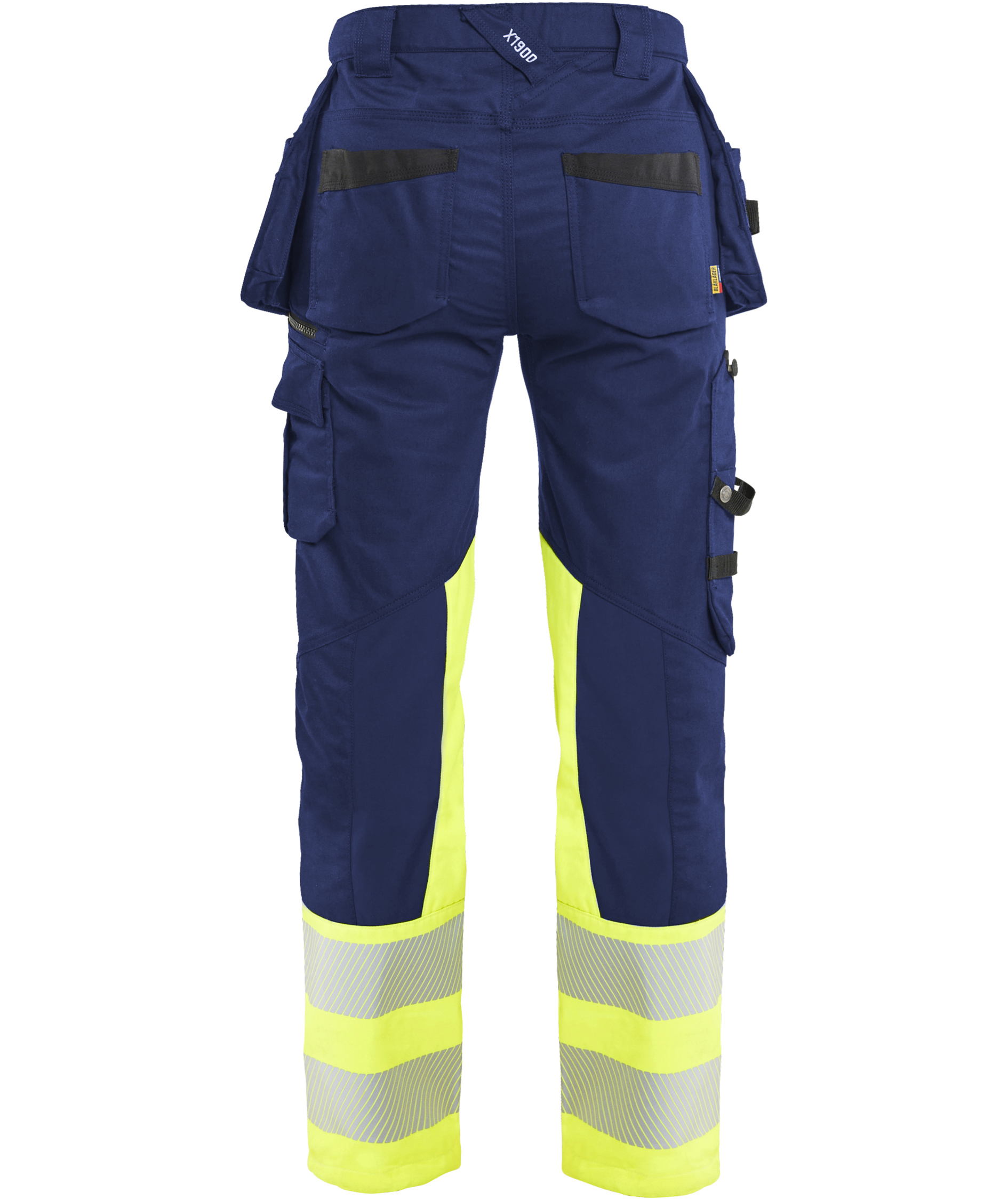 Bl&aring;kl&auml;der women's craftsman trousers, Marine/Hi-Vis yellow, large image number 1