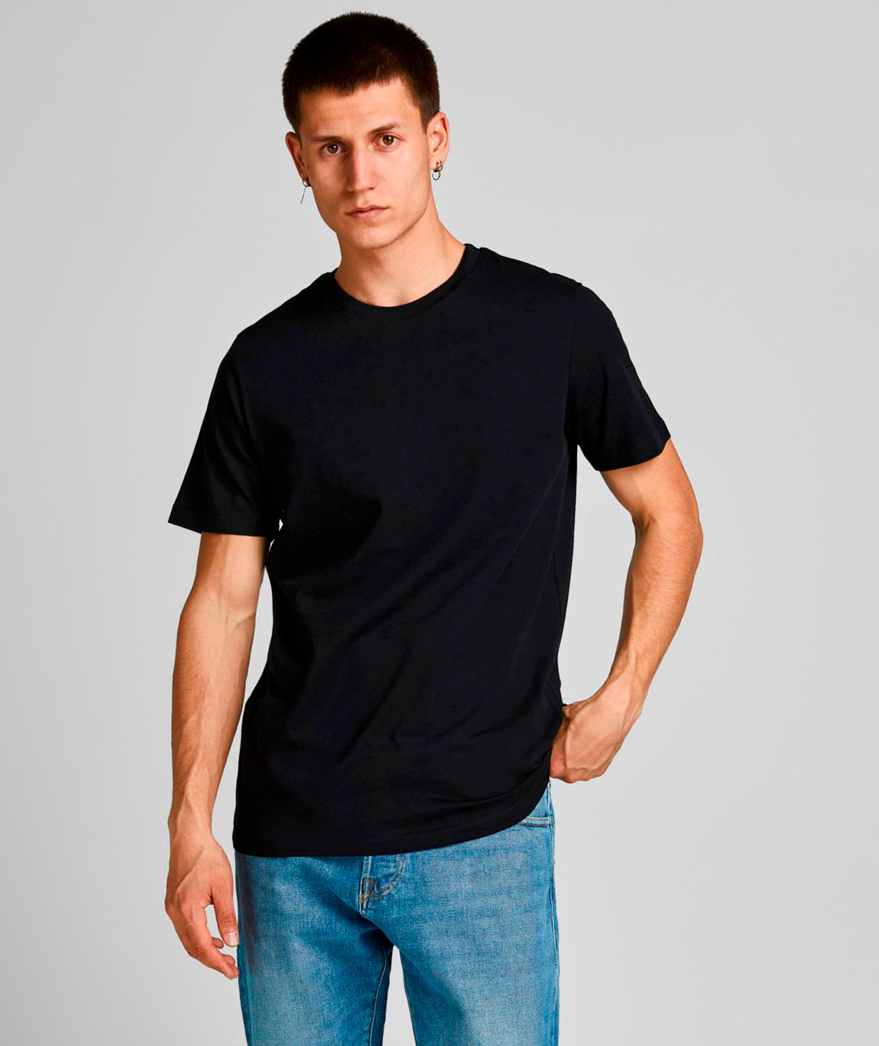 Jack & Jones JJEORGANIC 5-pak T-shirt, Hvid/Sort, large image number 2