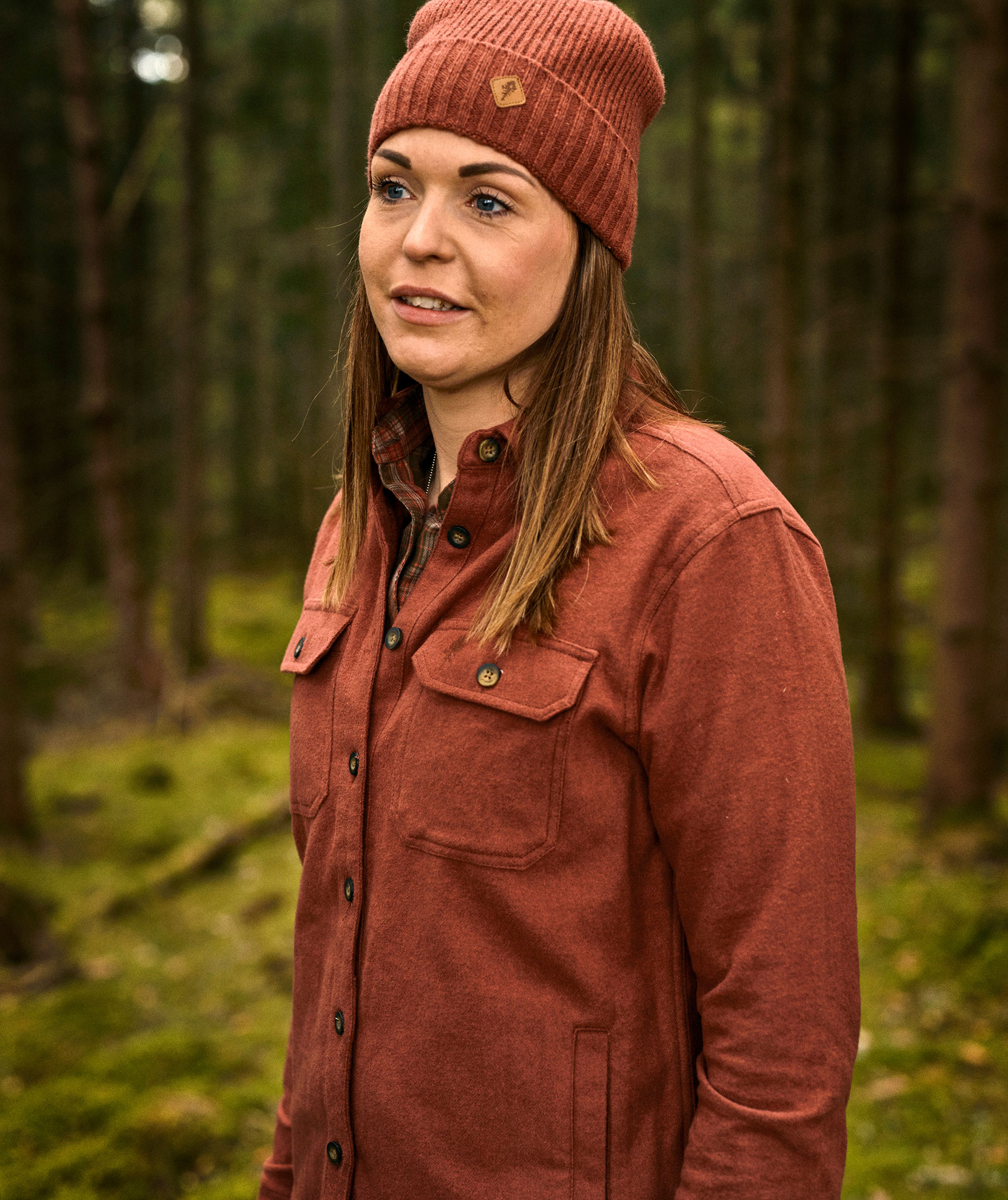 Pinewood V&auml;rnamo regular fit dame flannelskjorte, Rusty Pink Rosa Melange, large image number 5