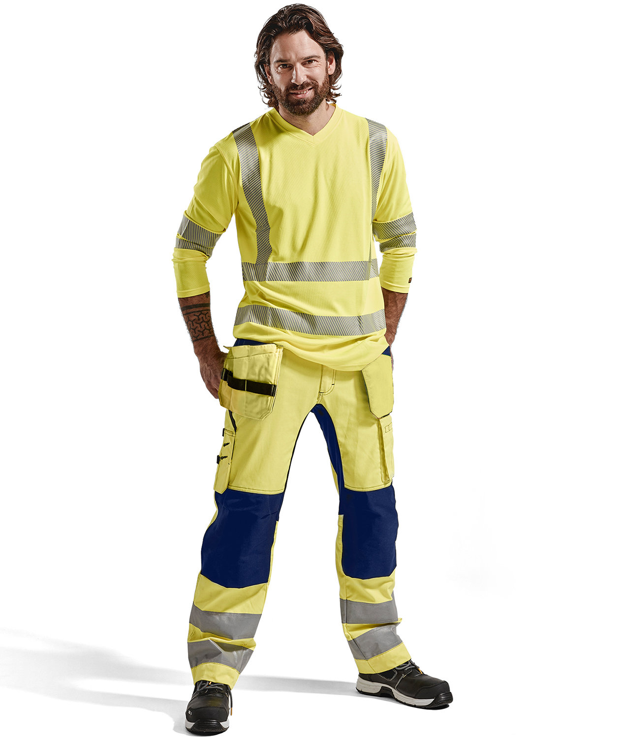 Bl&aring;kl&auml;der craftsman trousers, Hi-vis Yellow/Black, large image number 1