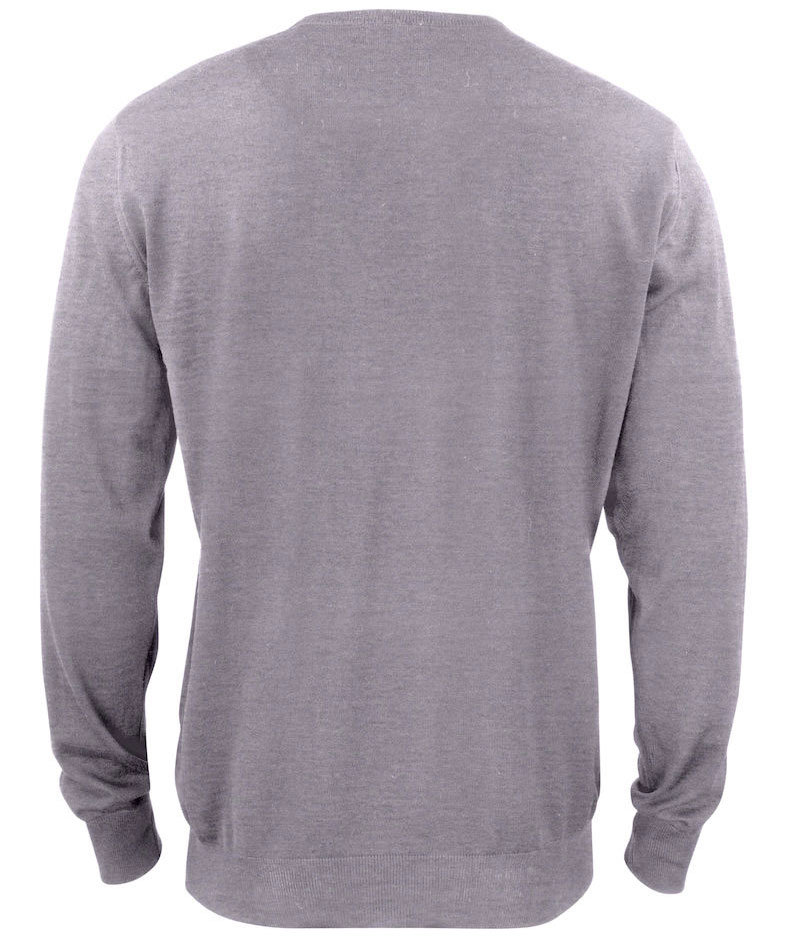 Cutter & Buck Kennewick Crewneck striktr&oslash;je med merinould, Grey melange 