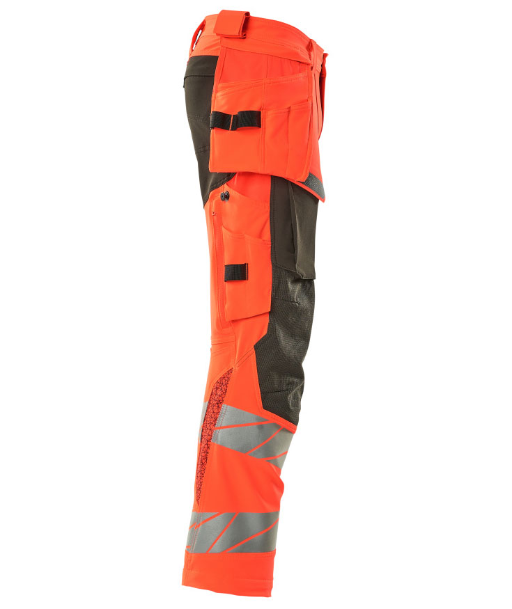 Mascot Accelerate Safe h&aring;ndverksbukse Full stretch, Hi-vis r&oslash;d/M&oslash;rk antrasitt, large image number 2