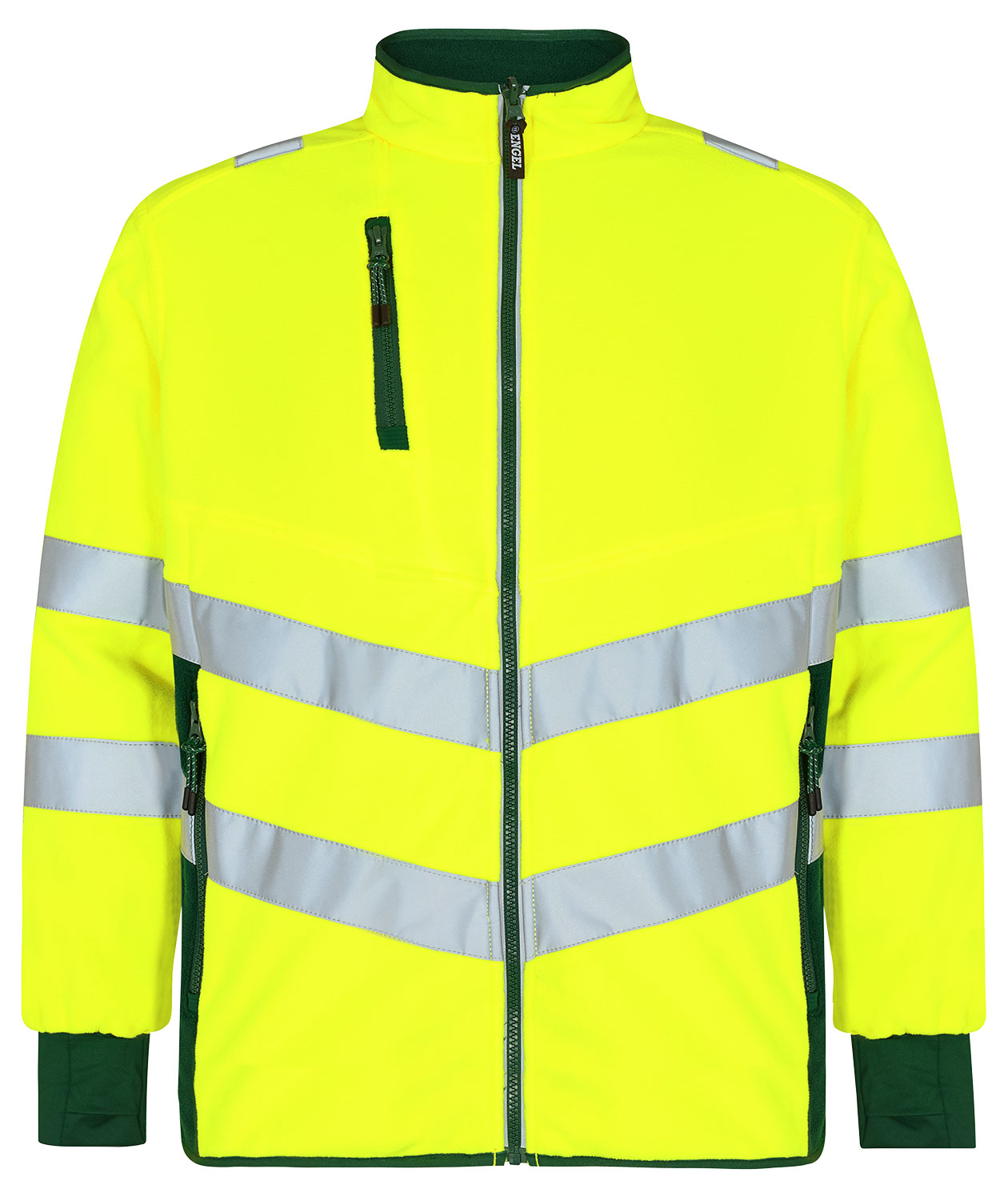 Engel Safety fleecejakke, Hi-vis gul/Gr&oslash;nn, Hi-vis gul/Gr&oslash;nn, swatch