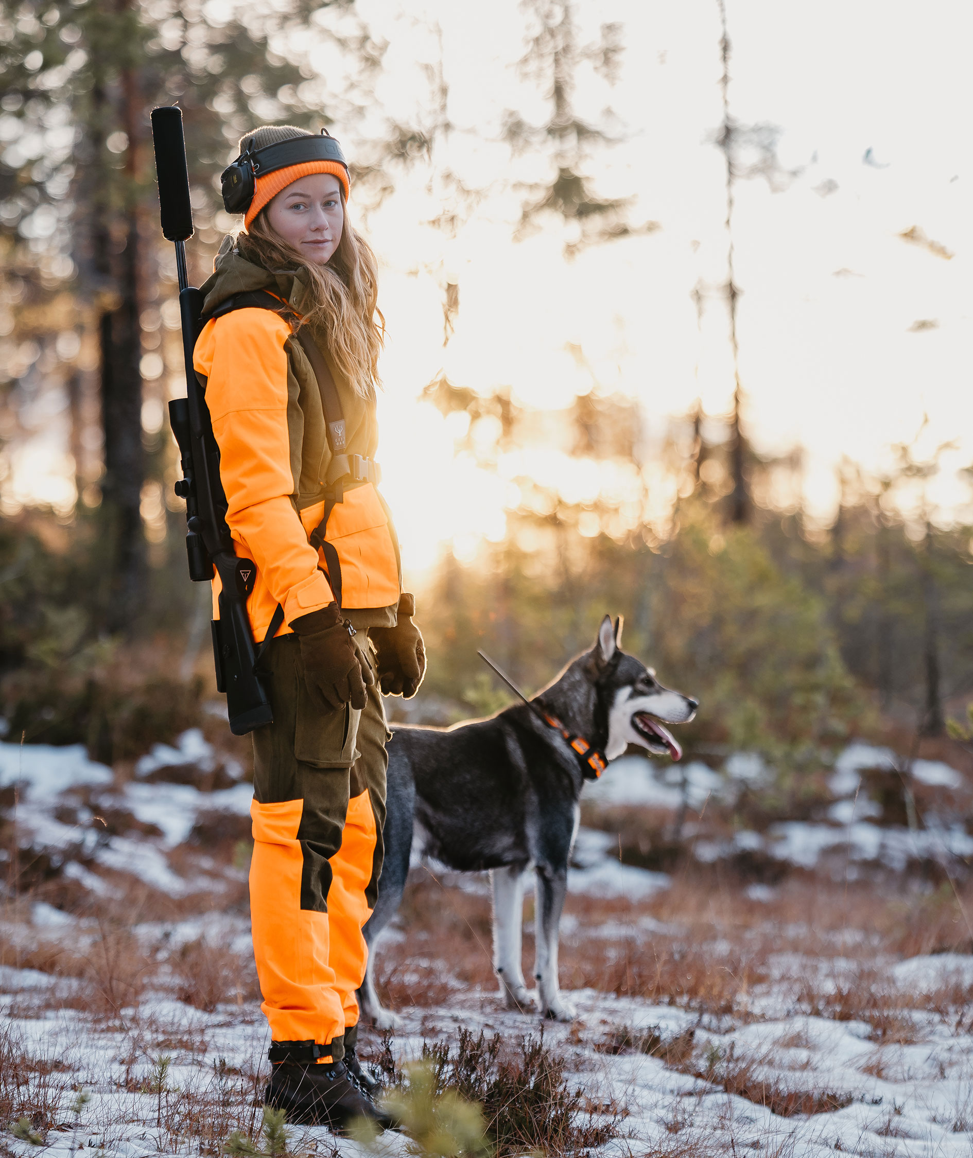 Pinewood&nbsp;Furudal Expert 2L Hunting damejakke, Olive Green/Orange, large image number 9