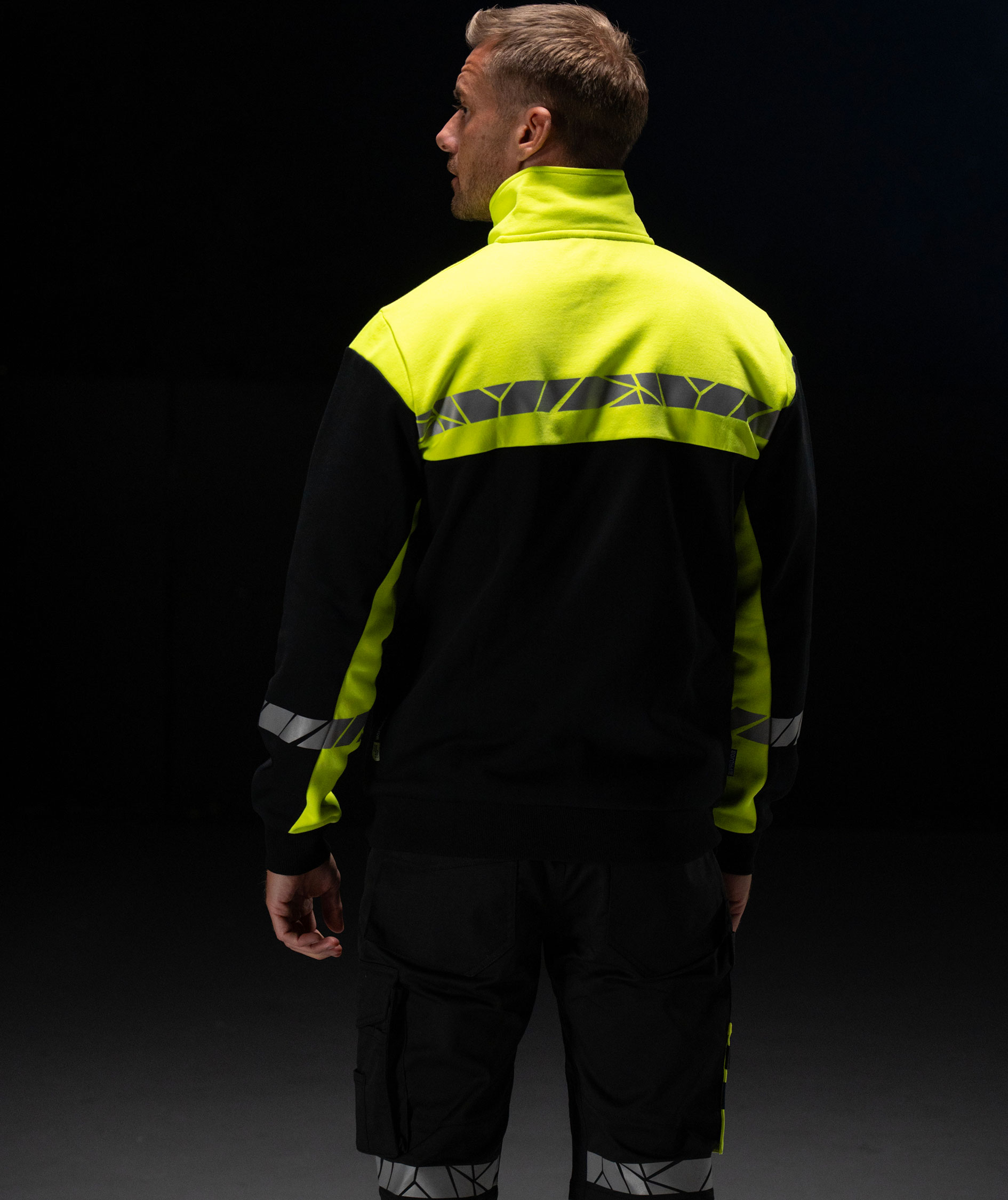 ProJob cardigan 7103, Svart/Gul, large image number 3