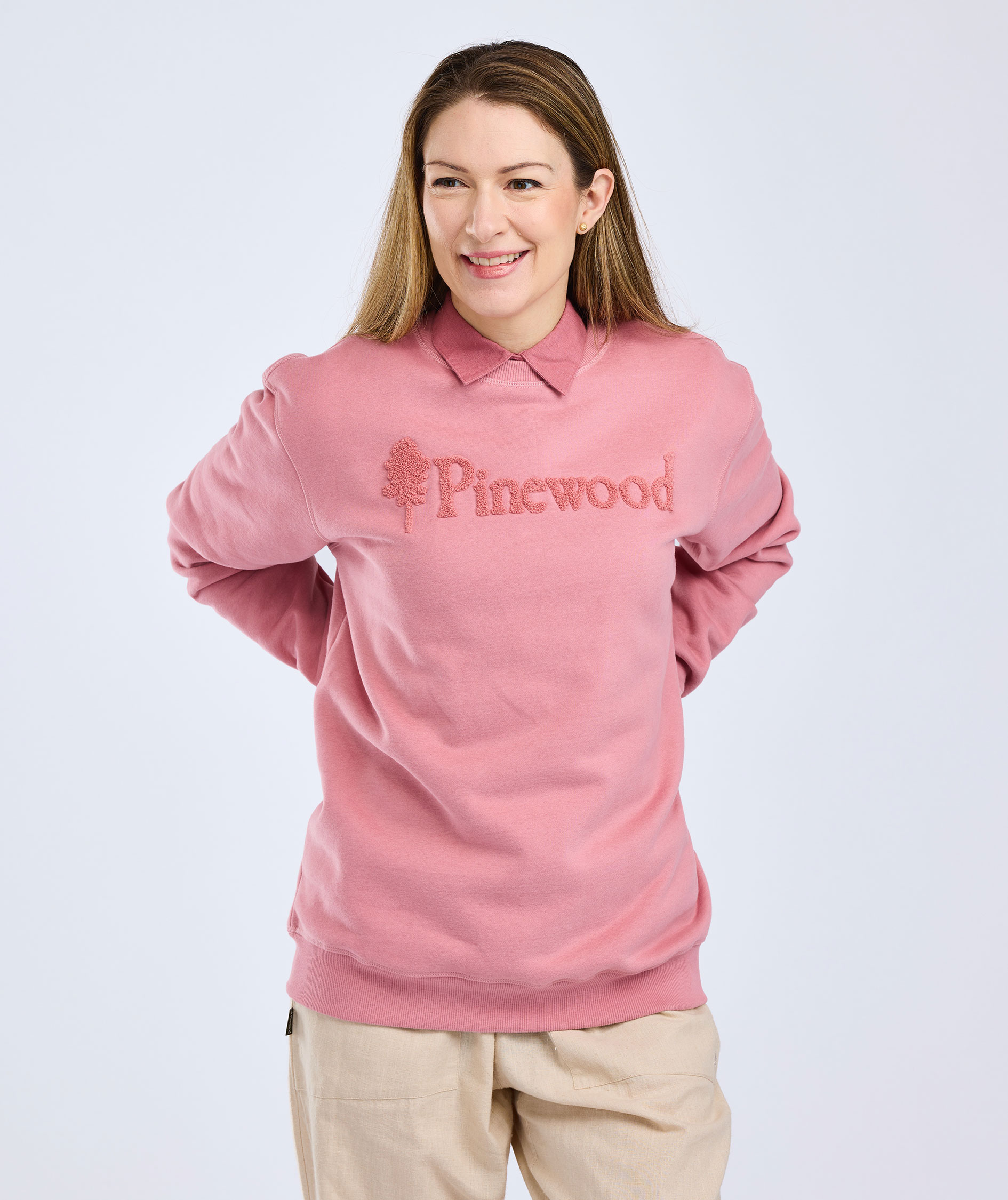 Pinewood V&auml;rnamo Logo sweatshirt, Dusty Pink, large image number 8