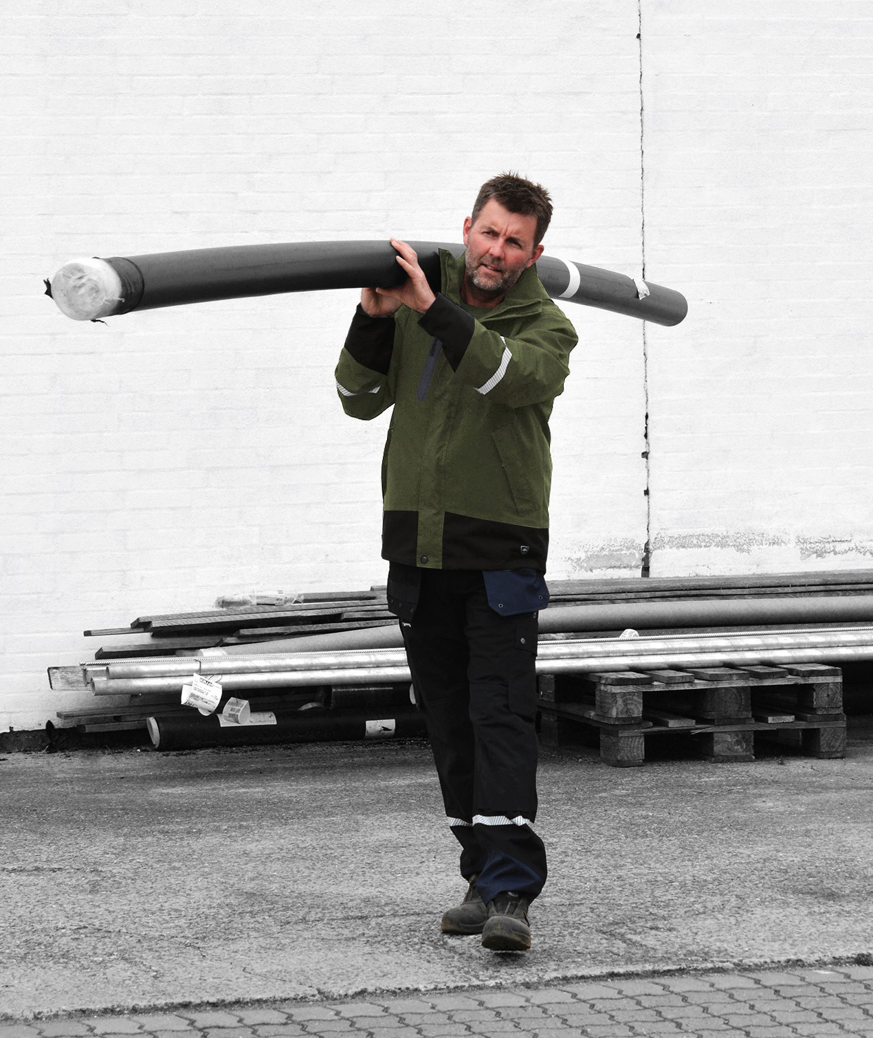 Lyngs&oslash;e Shelljacke full stretch, Gr&uuml;n/Schwarz, large image number 2