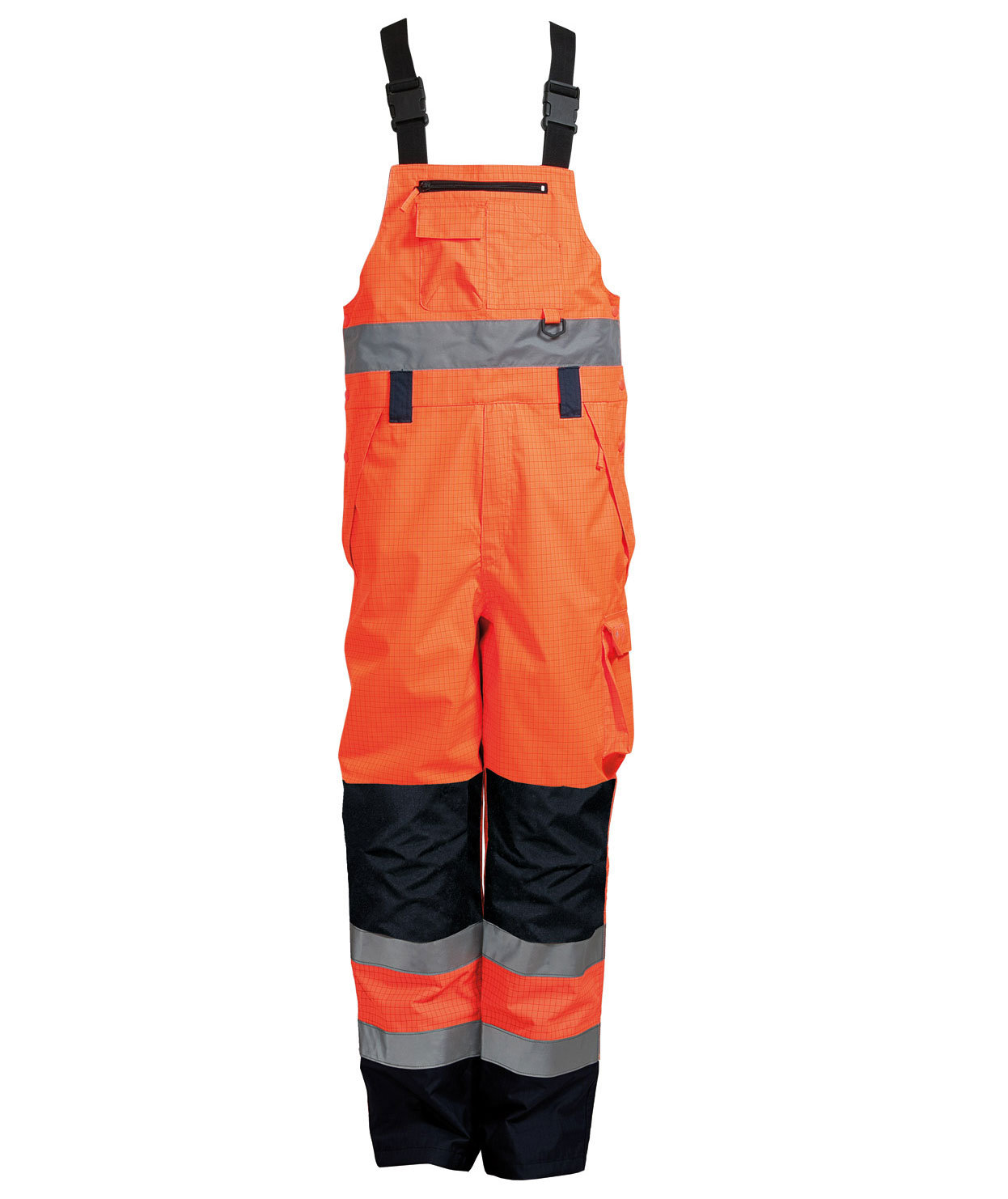 ELKA Securetech Multinorm regnh&auml;ngselbyxa, Varsel Orange/Marinbl&aring;