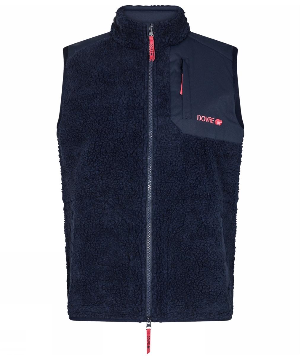 Dovre dame fiberpelsvest med ull, Navy