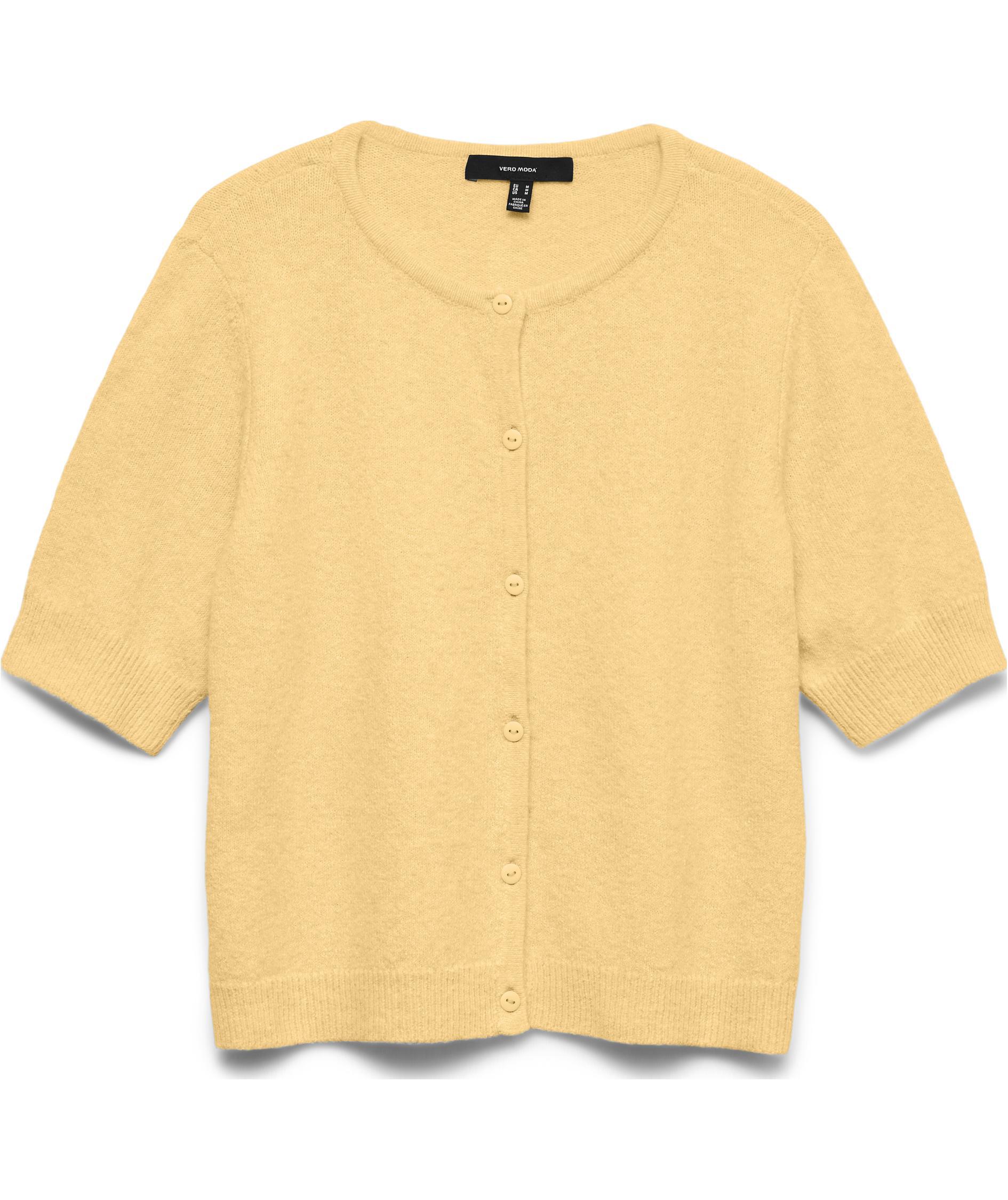 Vero Moda VMDOFFY kort&auml;rmad cardigan dam, Golden Haze Melange